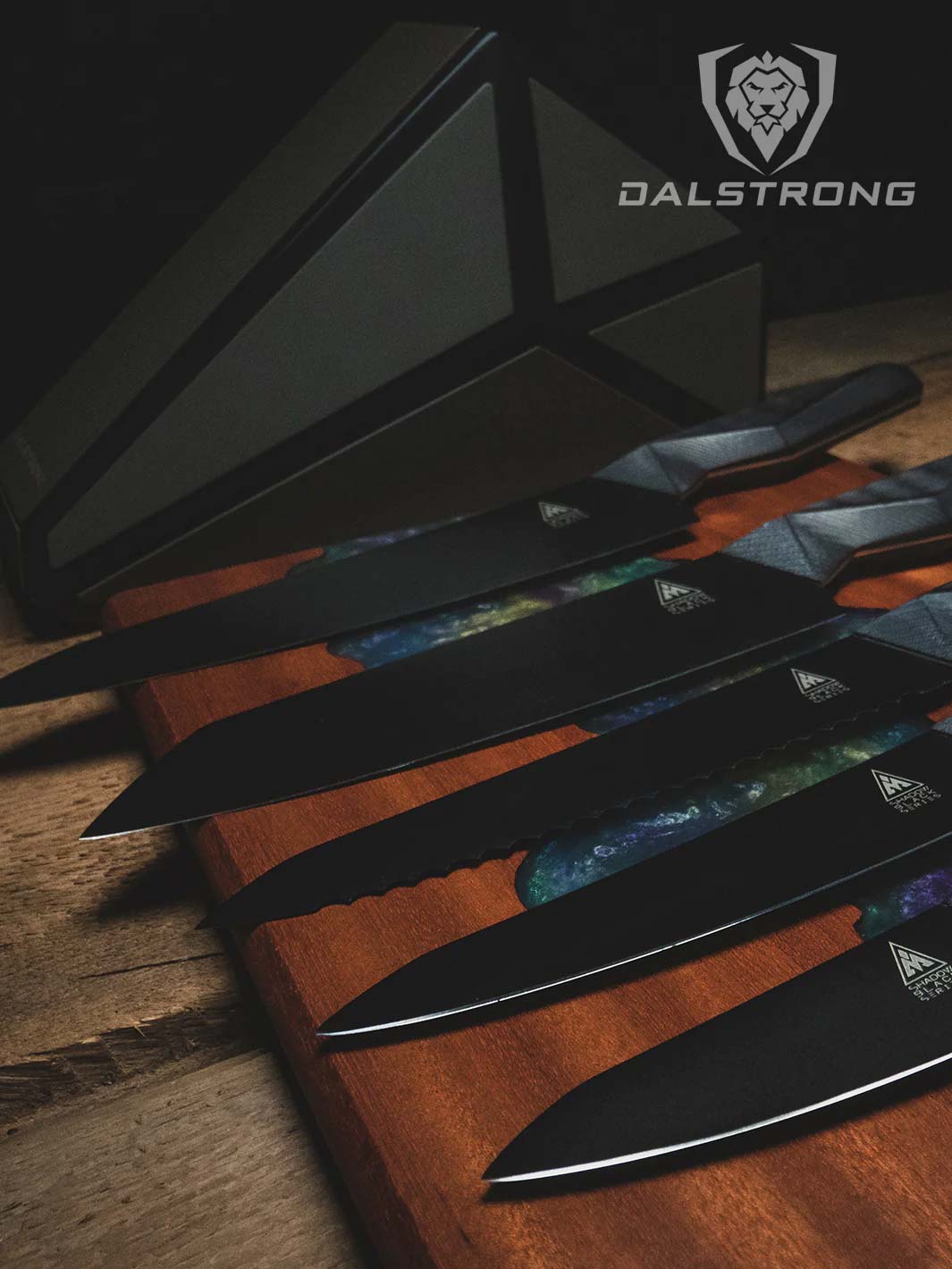 Dalstrong Shadow Black Series 5-Piece NSF Certified Knife Block Set - Perfect for Professional Chefs & Home Cooks - Ideal for Kitchen Organization & Safe Knife Storage