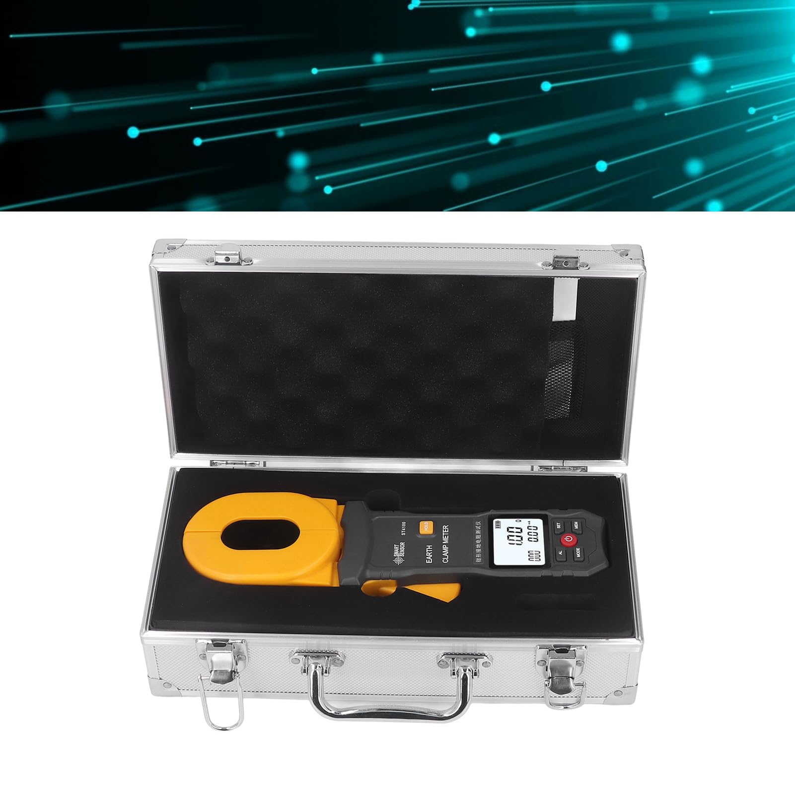 Digital Clamp Ground Resistance Tester - LCD Display, Auto Power Off, 0.01-200Ω Range for Electrical Systems | Ideal for Power Grids, Telecommunications, Meteorology & Oil Field Applications
