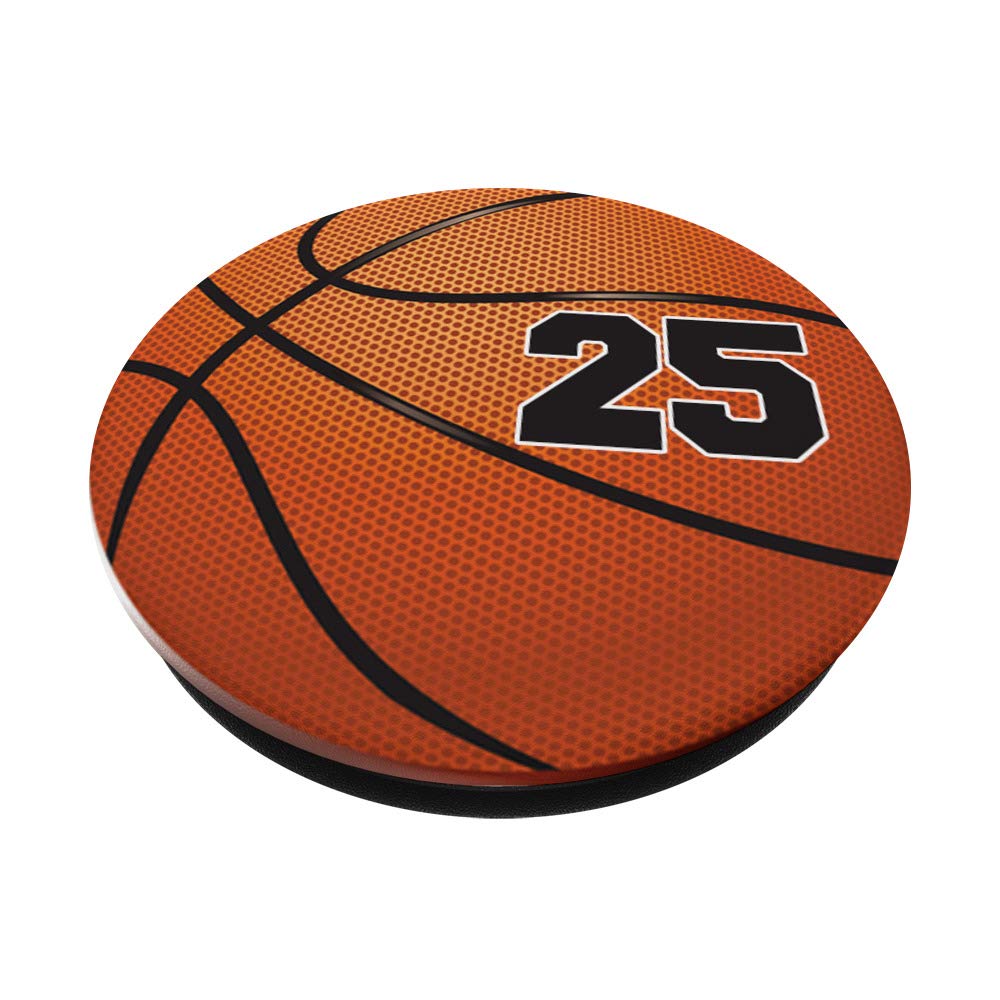 Basketball Fan #25 Jersey No. 25 Basketball Pop Grips - Swappable PopSocket for Phones & Tablets - Perfect Gift for Sports Enthusiasts and Game Day Accessories