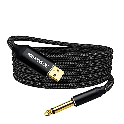 Black Nylon - USB to 1/4