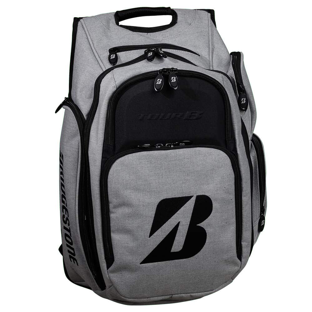 Bridgestone Golf Backpack Bag Heather Grey - Lightweight Waterproof Golf Stand Bag with Multiple Pockets for Clubs & Accessories | Perfect for Golfers, Travel & Course Use (2019 Model)
