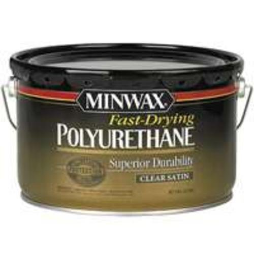 Minwax 71060000 Fast-Drying Polyurethane Wood Finish - 2.5 Gallon Satin for Floors, Furniture & Cabinets - Indoor & Outdoor Use