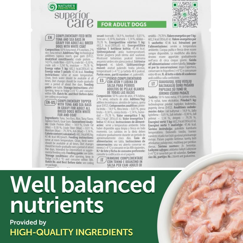 Premium Wet Dog Food for Adult Dogs - All Breeds, Tuna & Sea Bass Recipe, 24 Pack - High Protein Meal for Healthy Skin & Coat, Perfect for Picky Eaters & Senior Dogs