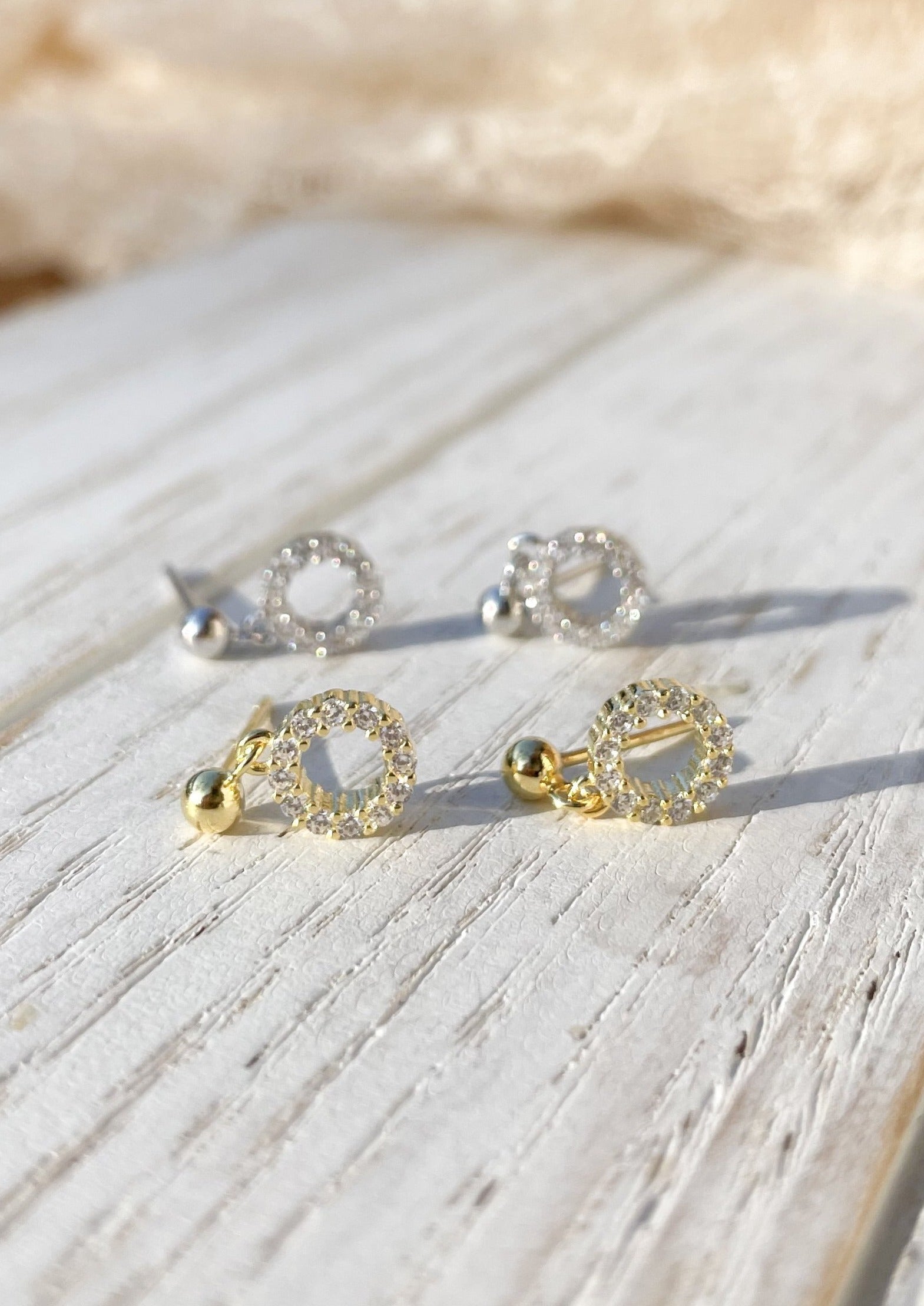 EVA Gold Stud Earrings for Women - 14K Gold Plated Hypoallergenic Earrings - Minimalist Stud Earrings for Everyday Wear, Gift, Party & Work