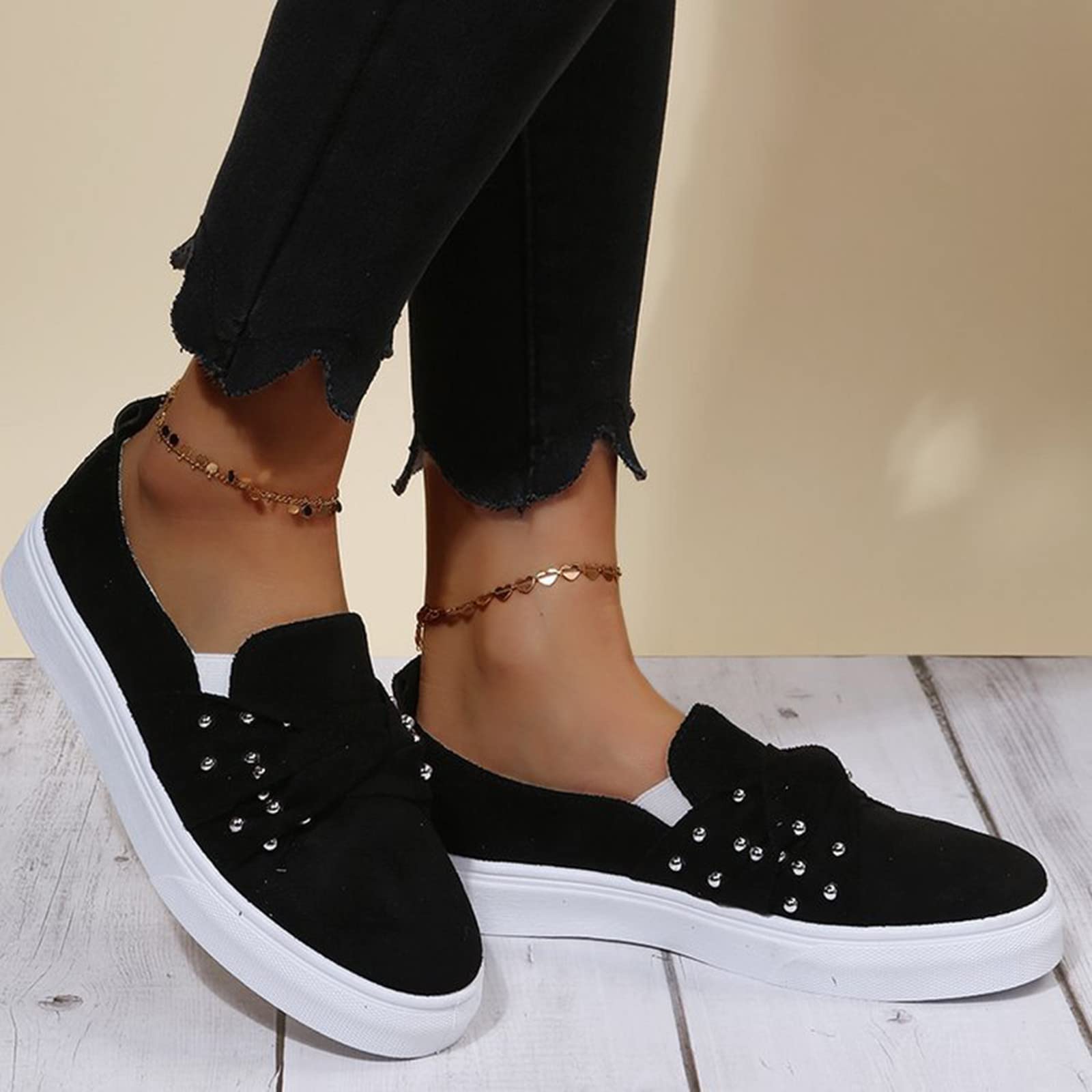 Women's Casual Suede Flat Shoes with Bowknot - Comfortable Slip-On Loafers for Everyday Wear | Perfect for Office, Walking & Daily Outfits