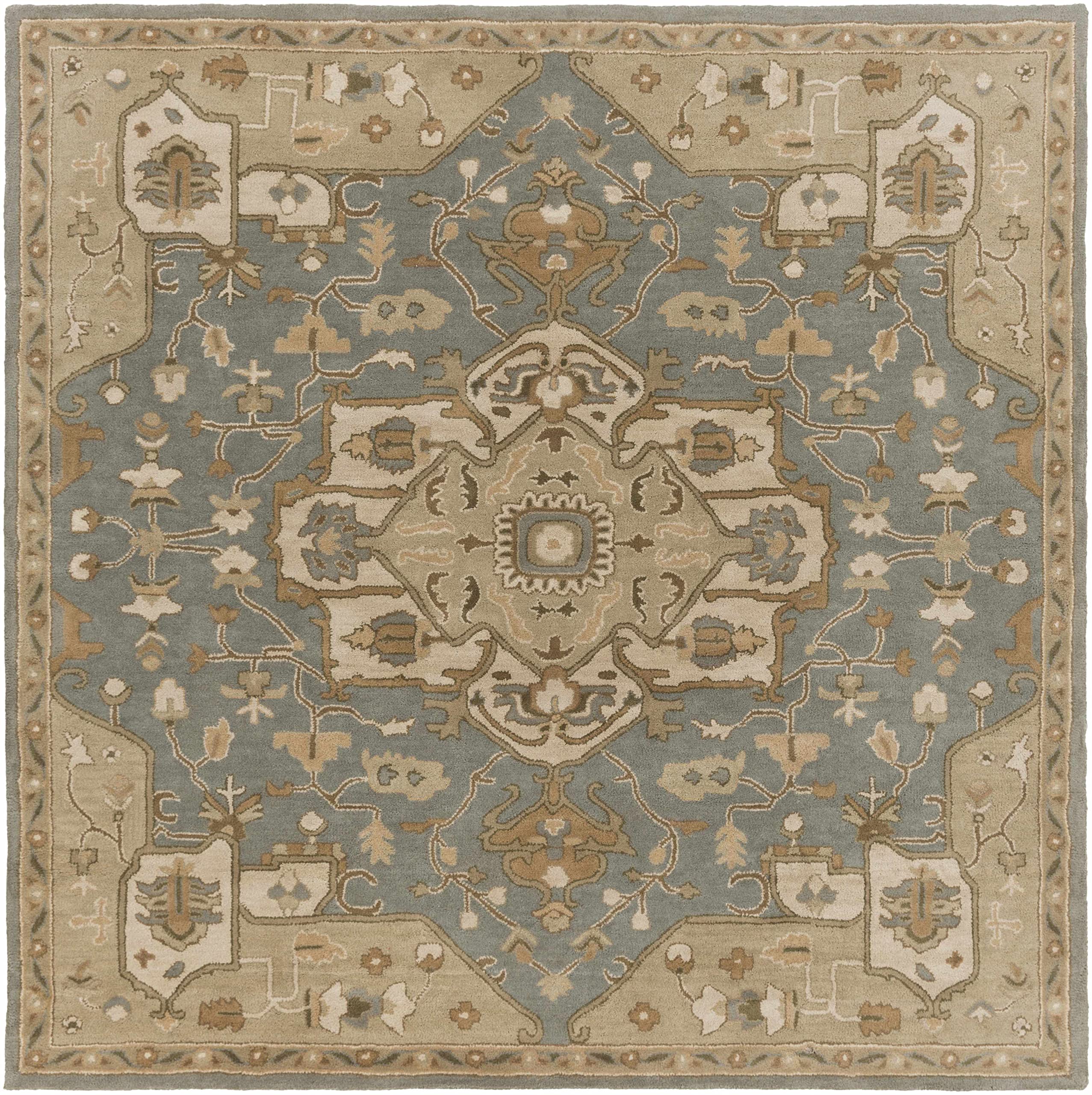 Hauteloom Broomfield Wool Area Rug - Traditional Handmade Gray, Brown, Beige 9'9