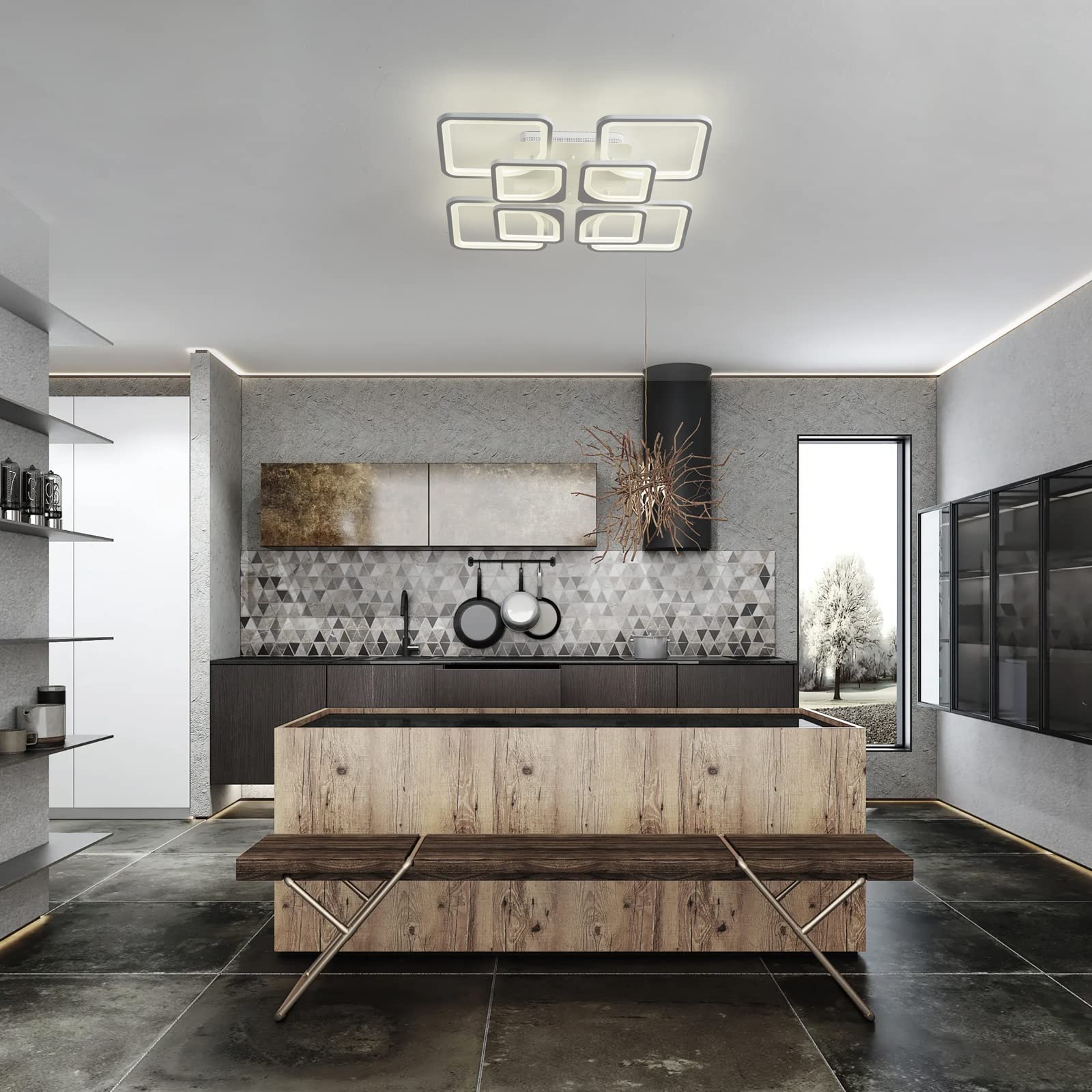 Jaycomey Modern LED Ceiling Light Fixture - 23.6