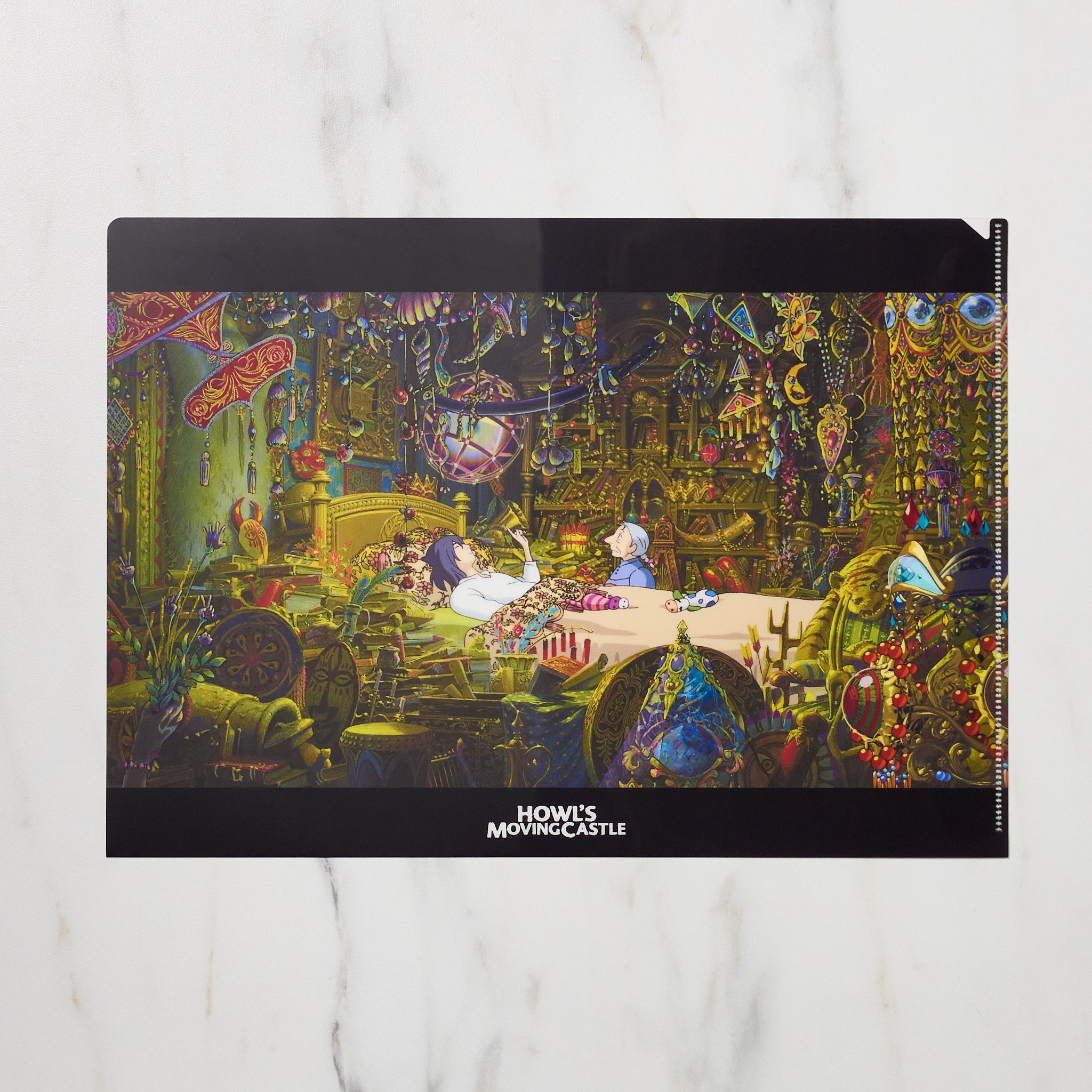 Studio Ghibli Howl's Moving Castle Scenes A4 Clear File Folder - Anime Collectible Document Organizer for Office, School, and Home Use