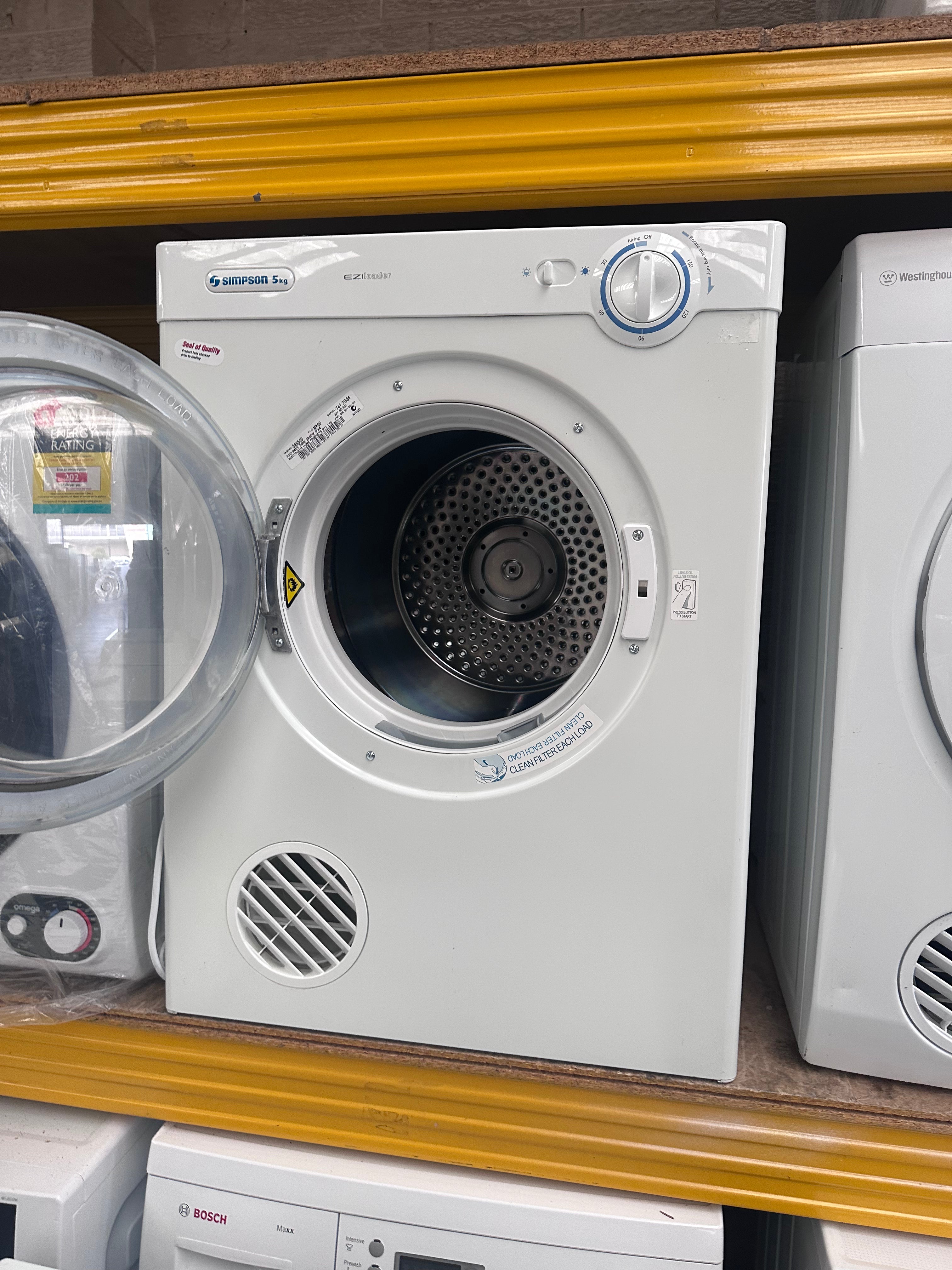 Simpson 5kg Compact Clothes Dryer | Energy Efficient & Quiet | Refurbished with Warranty | Perfect for Apartments, Dorms & Small Laundry Spaces