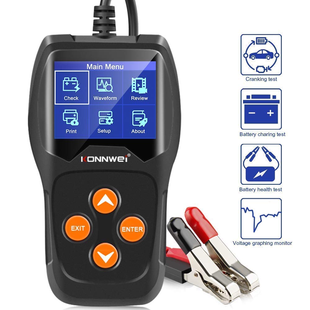 KW850 OBD2 Scanner & KW600 Car Battery Tester - Professional Automotive Diagnostic Tool for Engine Fault Codes, Battery Health Check - Perfect for Mechanics, DIY Car Enthusiasts & Home Vehicle Maintenance