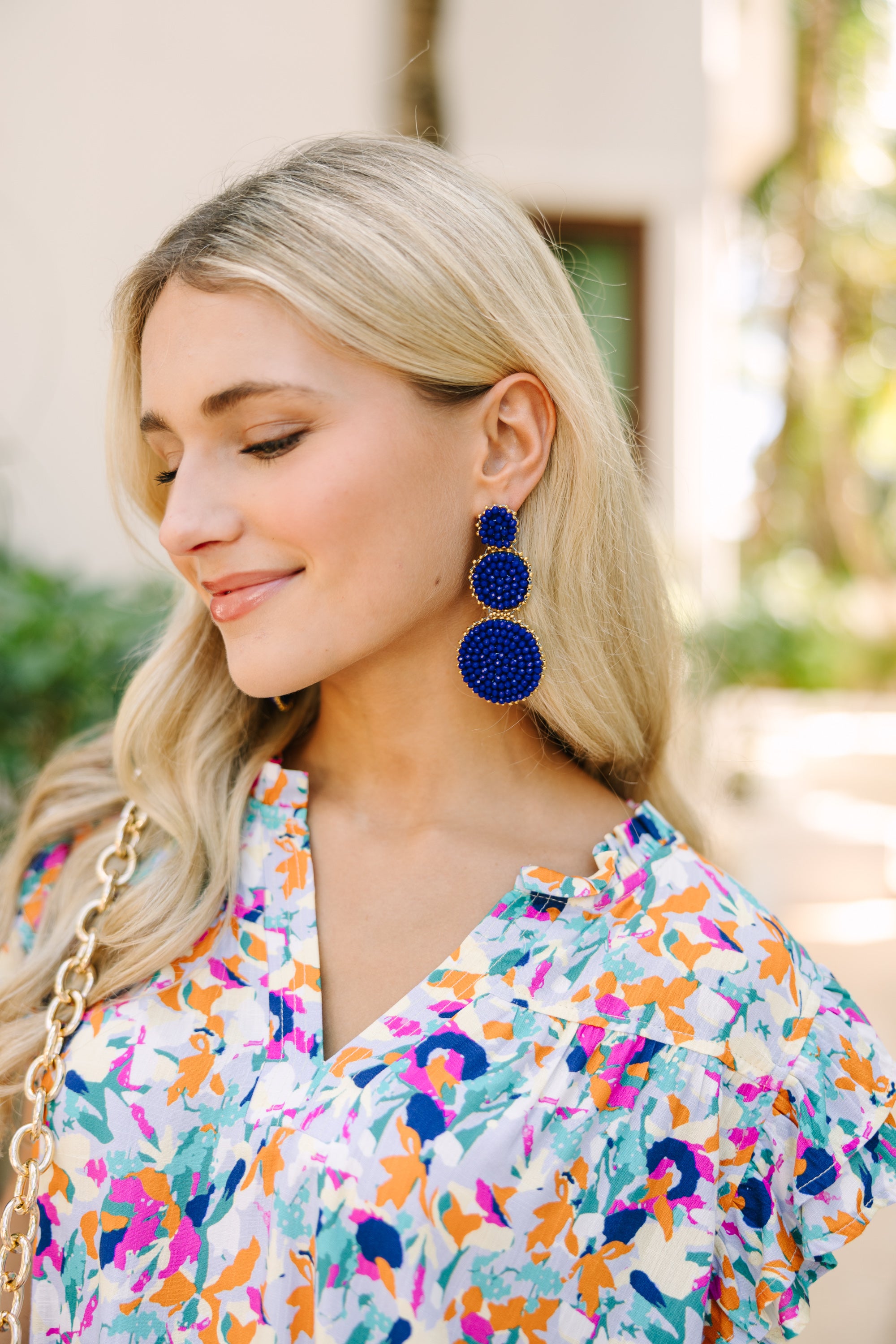Be The One Royal Blue Beaded Earrings - Elegant Handmade Jewelry for Women | Perfect for Parties, Weddings & Special Occasions