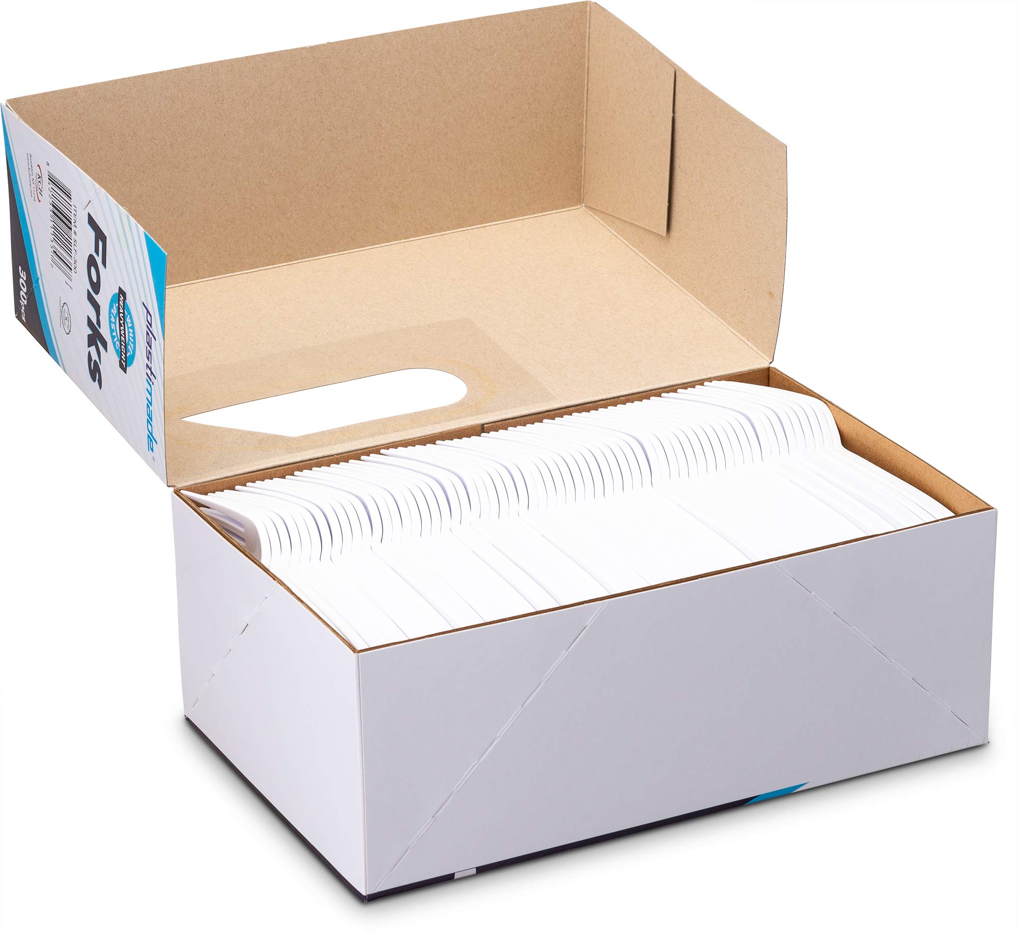 300 Heavy-Duty White Plastic Forks - Extra Strong Disposable Cutlery for Weddings, Catering, Parties, Buffets & Events - Bulk Pack of 300 - Perfect for BBQs, Picnics, Office Lunches & Everyday Use