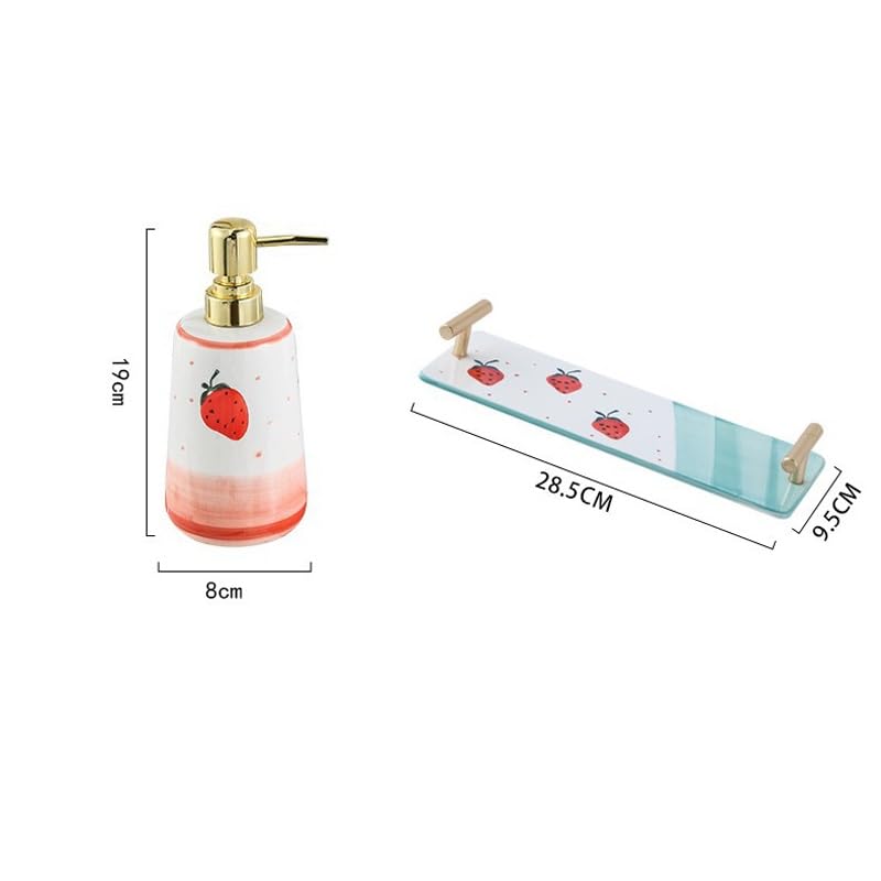 Ceramic Press Lotion Bottle Set - Empty Travel Shampoo Dispenser Bottles for Home & Travel Use | Perfect for Toiletries, Cosmetics & Skincare Products