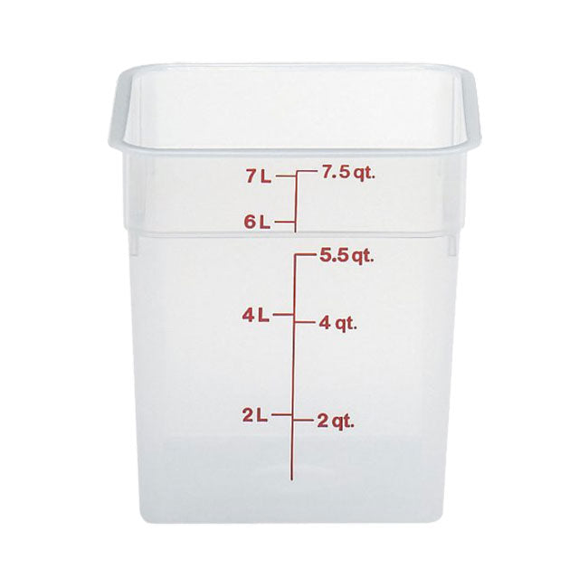 Cambro 8SFSPP190 CamSquare 8 Quart Food Storage Container with Lid - BPA-Free Translucent Plastic for Commercial Kitchen, Restaurant & Home Use - Perfect for Meal Prep, Leftovers & Bulk Food Storage