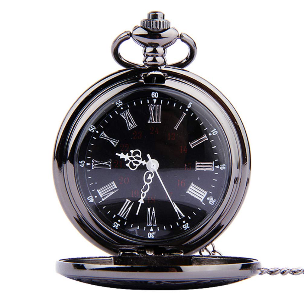 Vintage Steampunk Pocket Watch with Roman Numerals - Classic Gift for Men (Thick Chain) | Perfect for Cosplay & Formal Events