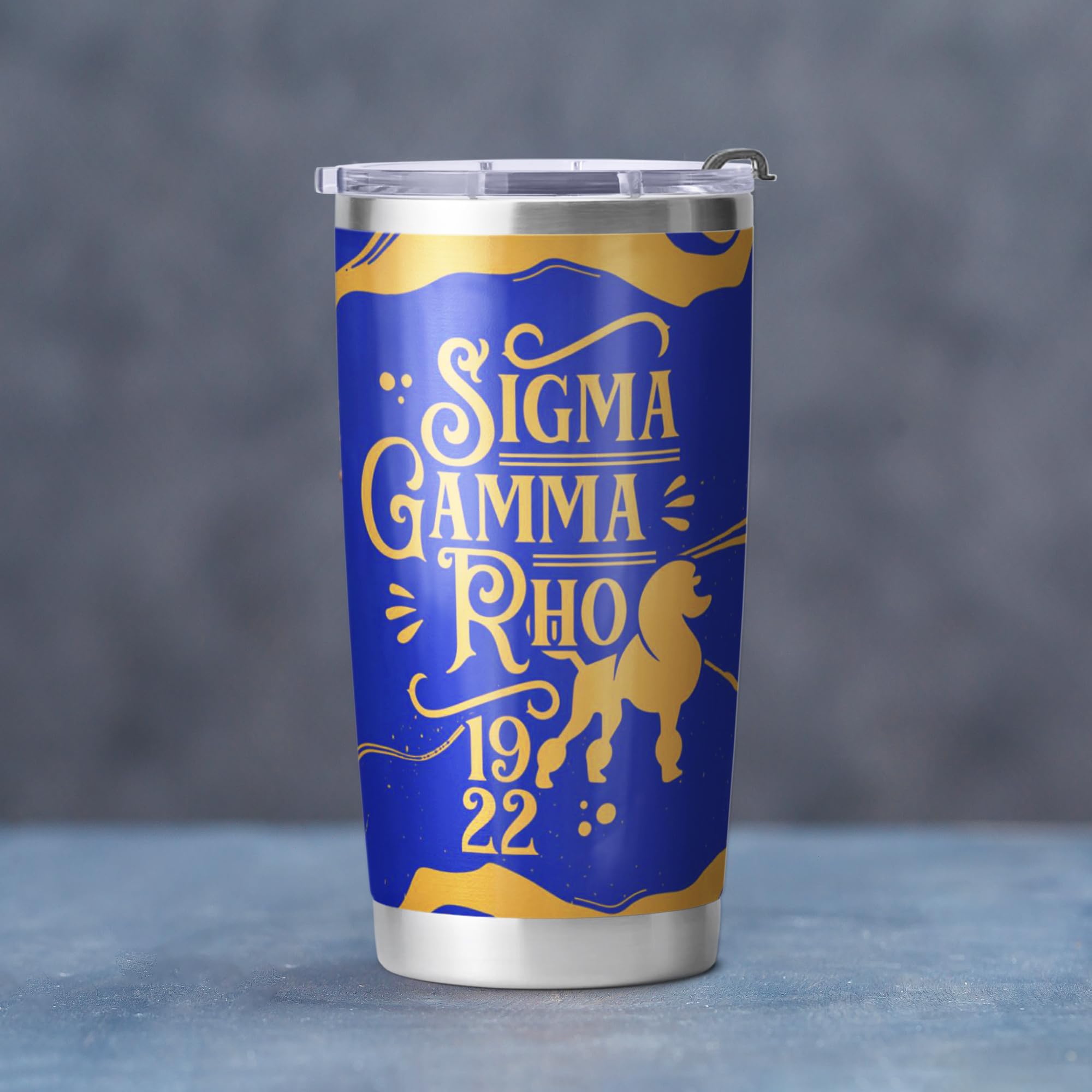BBGreek Sigma Gamma Rho 20 oz Stainless Steel Insulated Tumbler - SGRho 1922 Sorority Cup with Lid & Straw - Perfect for Sisterhood Events, College Parties & Greek Life Accessories