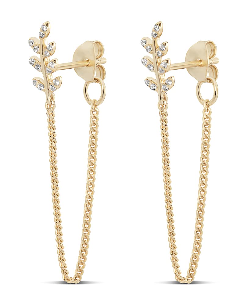 14K Gold Butterfly Earrings for Women - Trendy Silver & Gold Chain Earrings - Comfortable Cute Aesthetic Jewelry for Everyday Wear, Date Night & Special Occasions