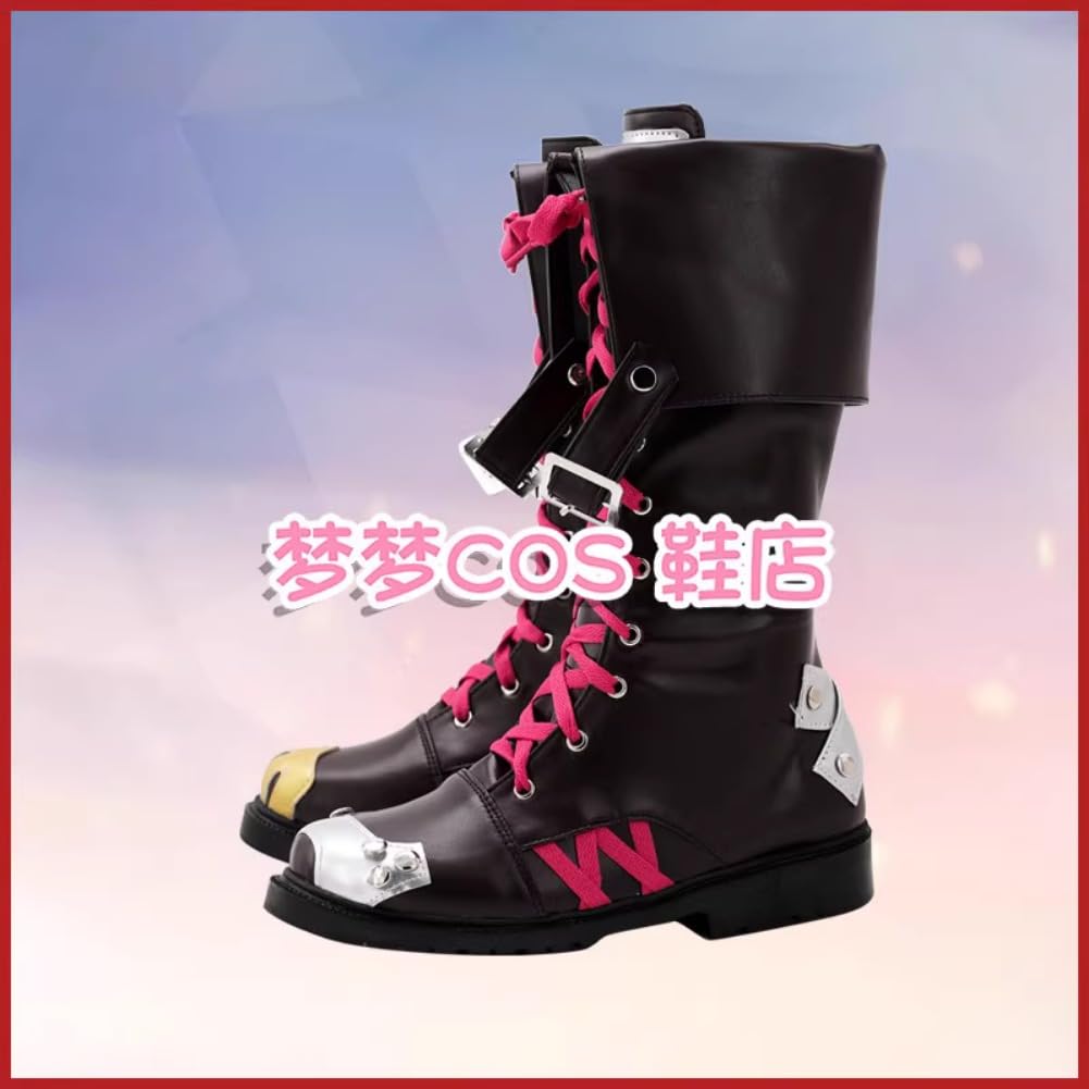 **LOL Jinx Cosplay Shoes - Arcane Anime Game Inspired Short Boots for Women & Men - Perfect for Halloween, Cosplay, and Conventions**