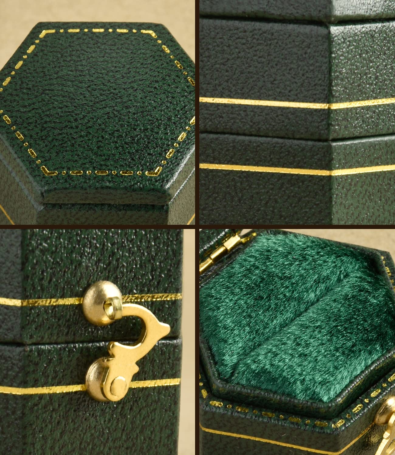 Handcrafted Antique Victorian Style Engagement Ring Box - Oval Green Mini Jewelry Keepsake Box for Wedding Proposals, Dresser Tabletop Decor, Bedroom Display & Gift Giving