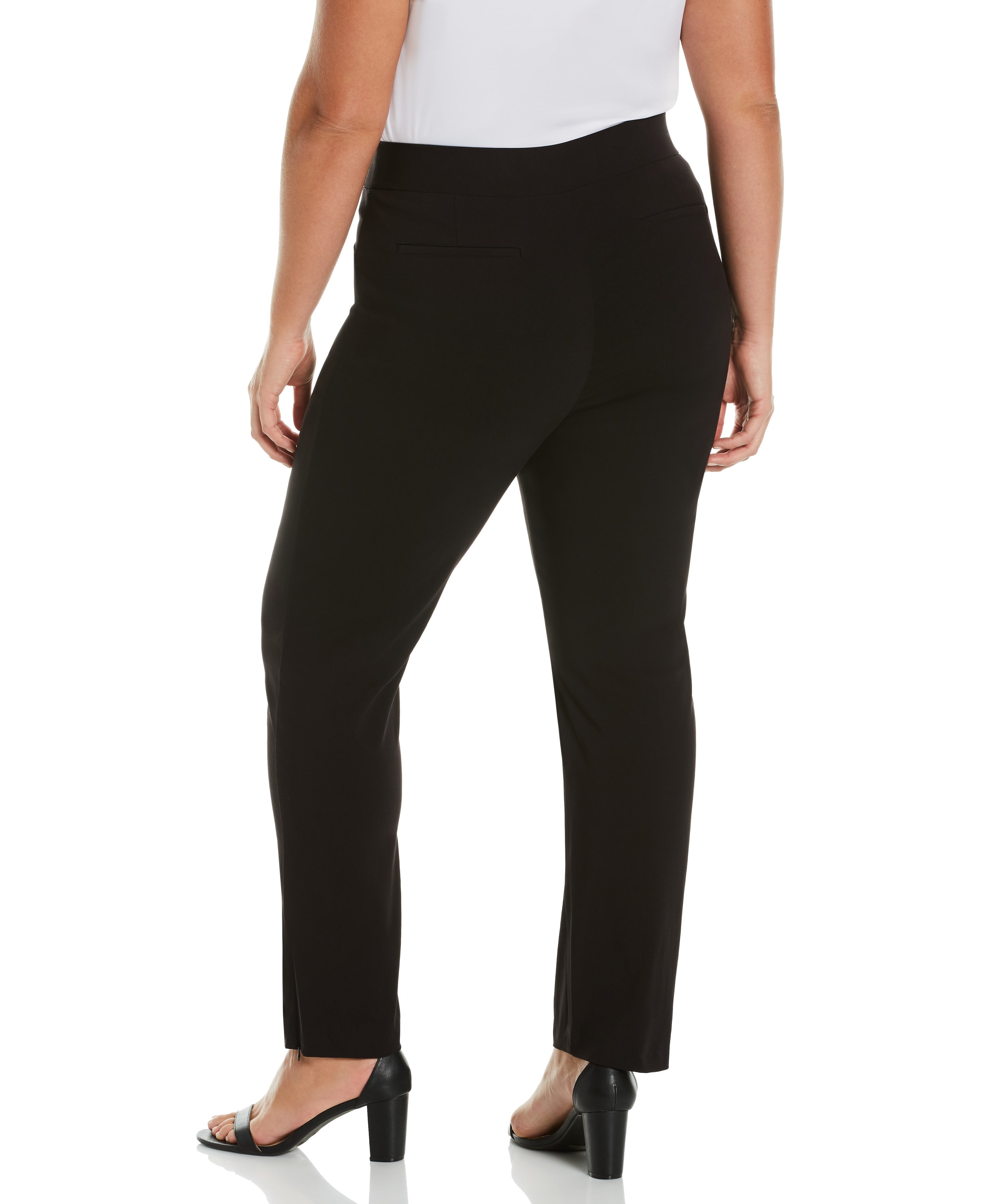 Plus Size Stretch Slim Leg Front Seam Pants for Women - Comfort Fit & Flattering Trousers | Perfect for Office Wear, Business Casual & Everyday Comfort