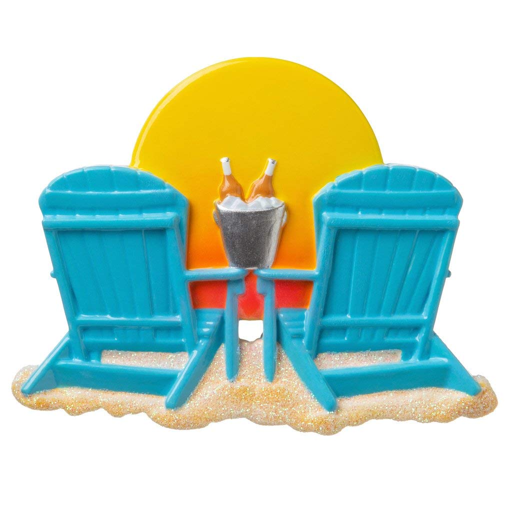 Personalized Honeymoon Beach Chairs Couple Christmas Tree Ornament 2024 - Custom Sunset Vacation Memory Gift for Newlyweds - Perfect for Christmas Decor & Honeymoon Souvenirs
