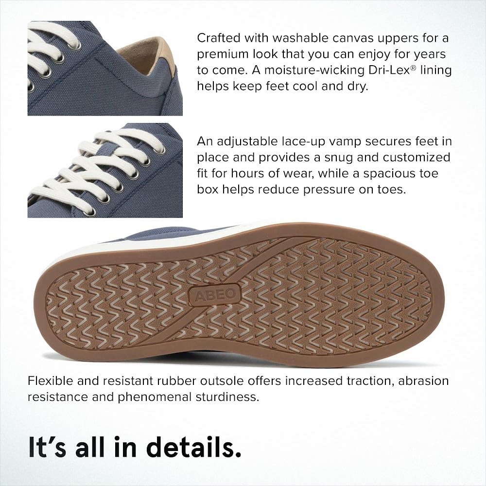 ABEO Addie Women's Arch Support Sneakers - Comfortable Walking Shoes for Plantar Fasciitis & Foot Pain Relief with Removable Orthotic Insoles - Casual Fashion Sneakers for Work, Travel & Everyday Wear