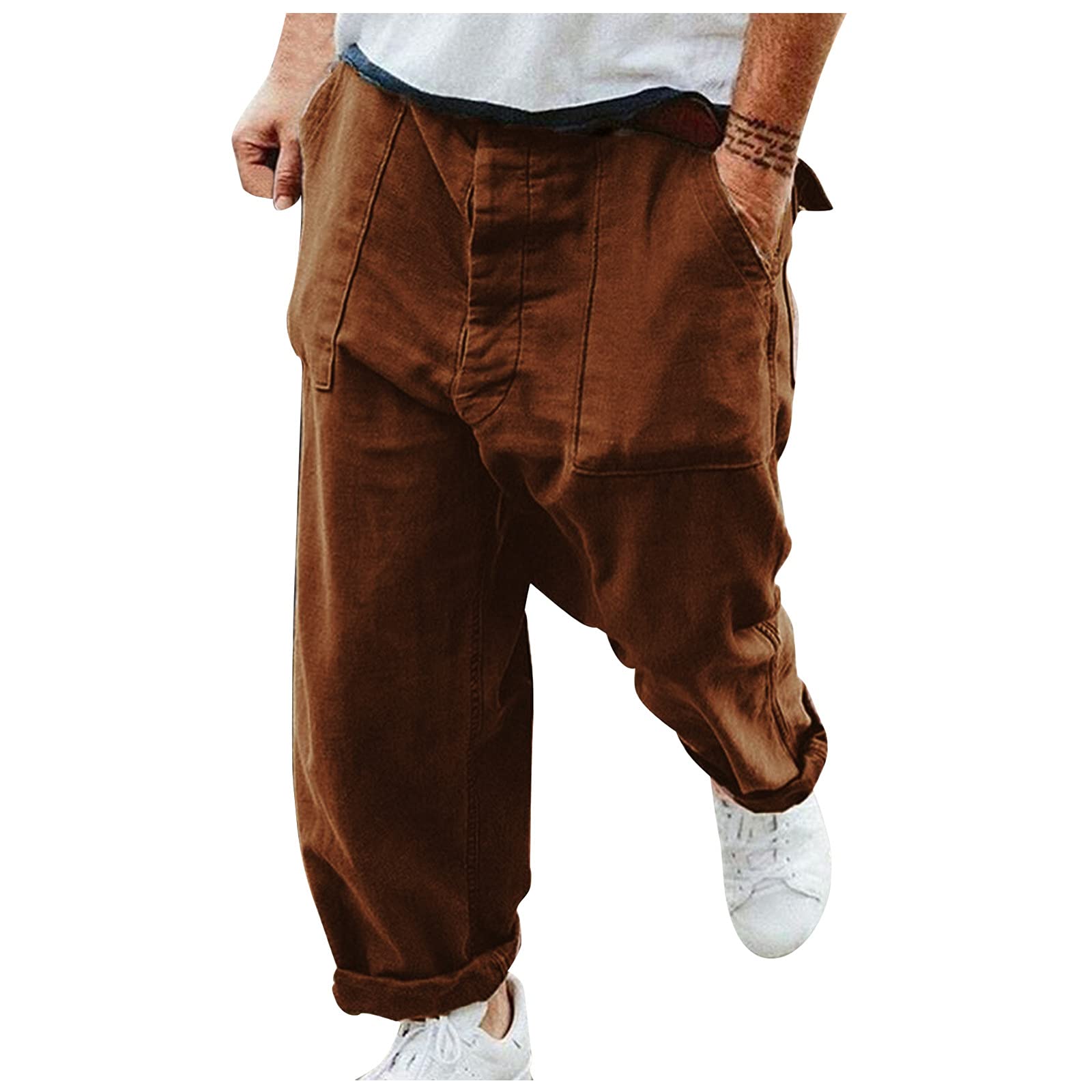 Xiloccer Men's Lightweight Workout Joggers - Sweatpants for Running, Gym & Casual Wear - Breathable Comfortable Capri Pants for Active Lifestyles