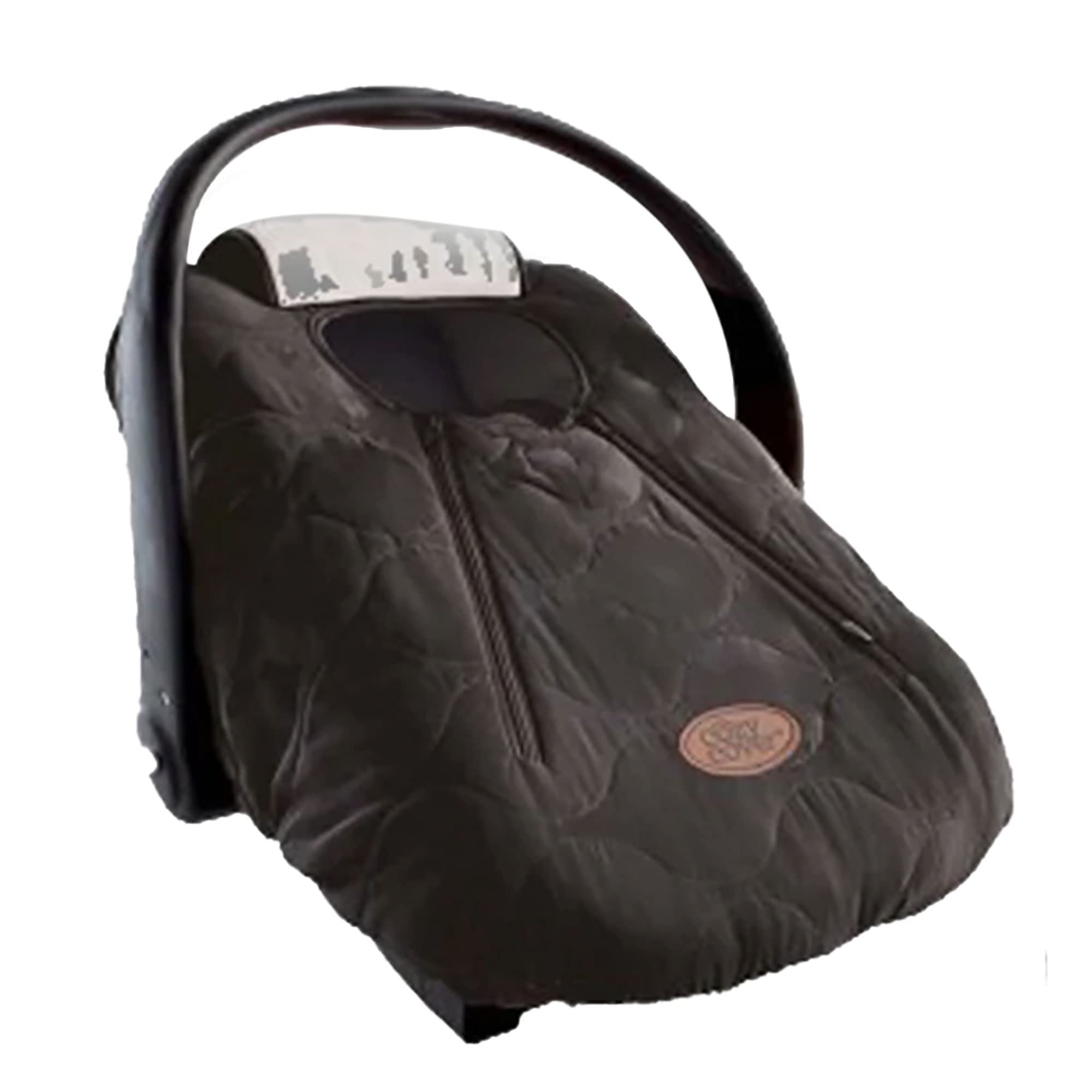Premium Black Quilted Infant Car Seat Cover - Soft & Cozy Baby Carrier Blanket for Newborns | Winter Warmth, Wind & Rain Protection | Ideal for Strollers, Shopping & Outdoor Adventures