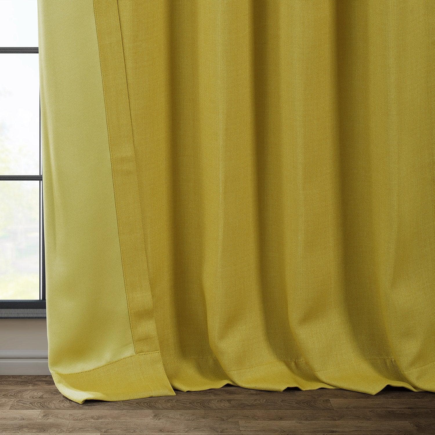 Ochre Textured Faux Linen Blackout Curtains for Bedroom & Living Room - Light Blocking Window Drapes for Better Sleep & Privacy