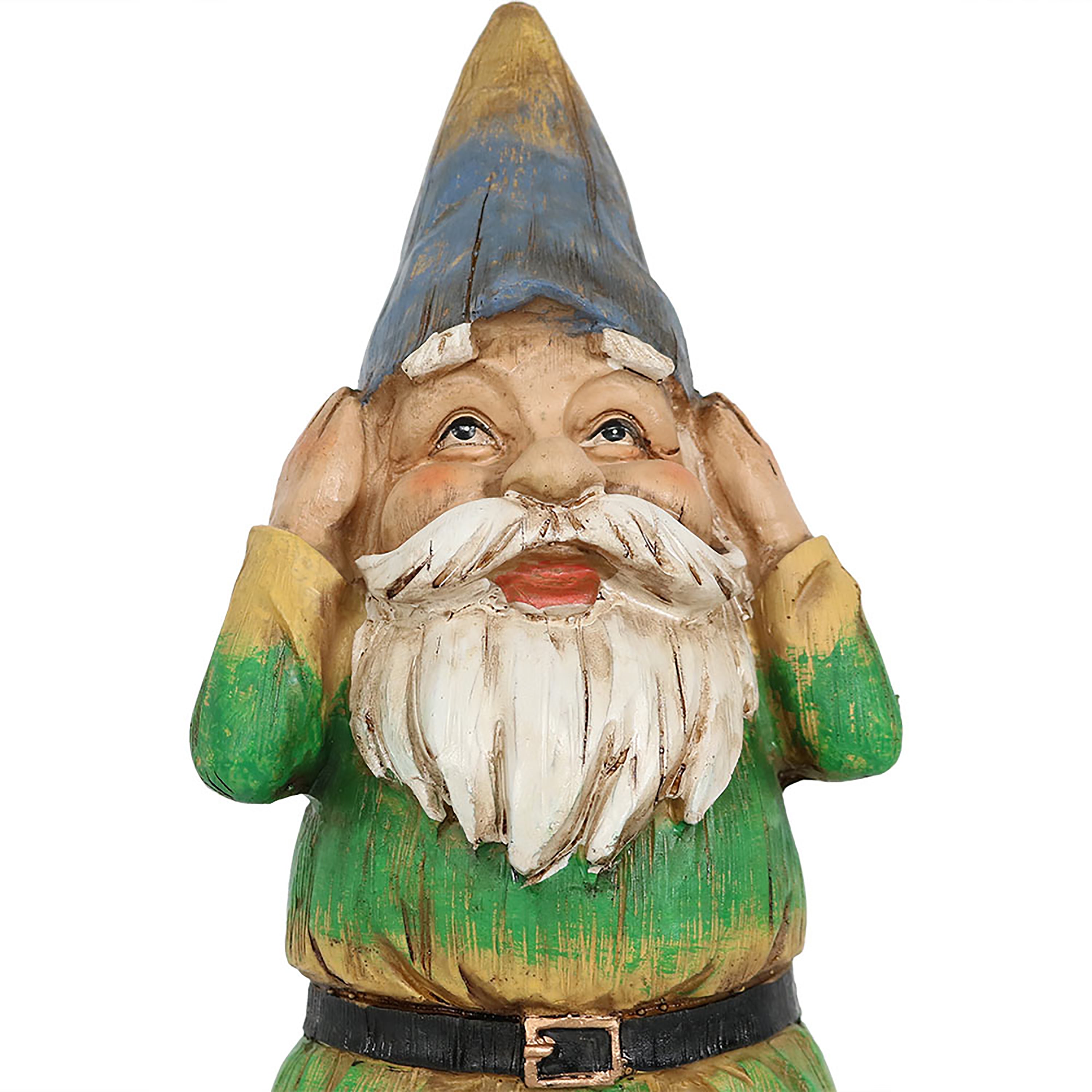 Sunnydaze 3 Wise Gnomes Garden Statue Set - Hear No Evil, Speak No Evil, See No Evil - Perfect for Outdoor Decor, Lawn Ornaments & Fairy Gardens