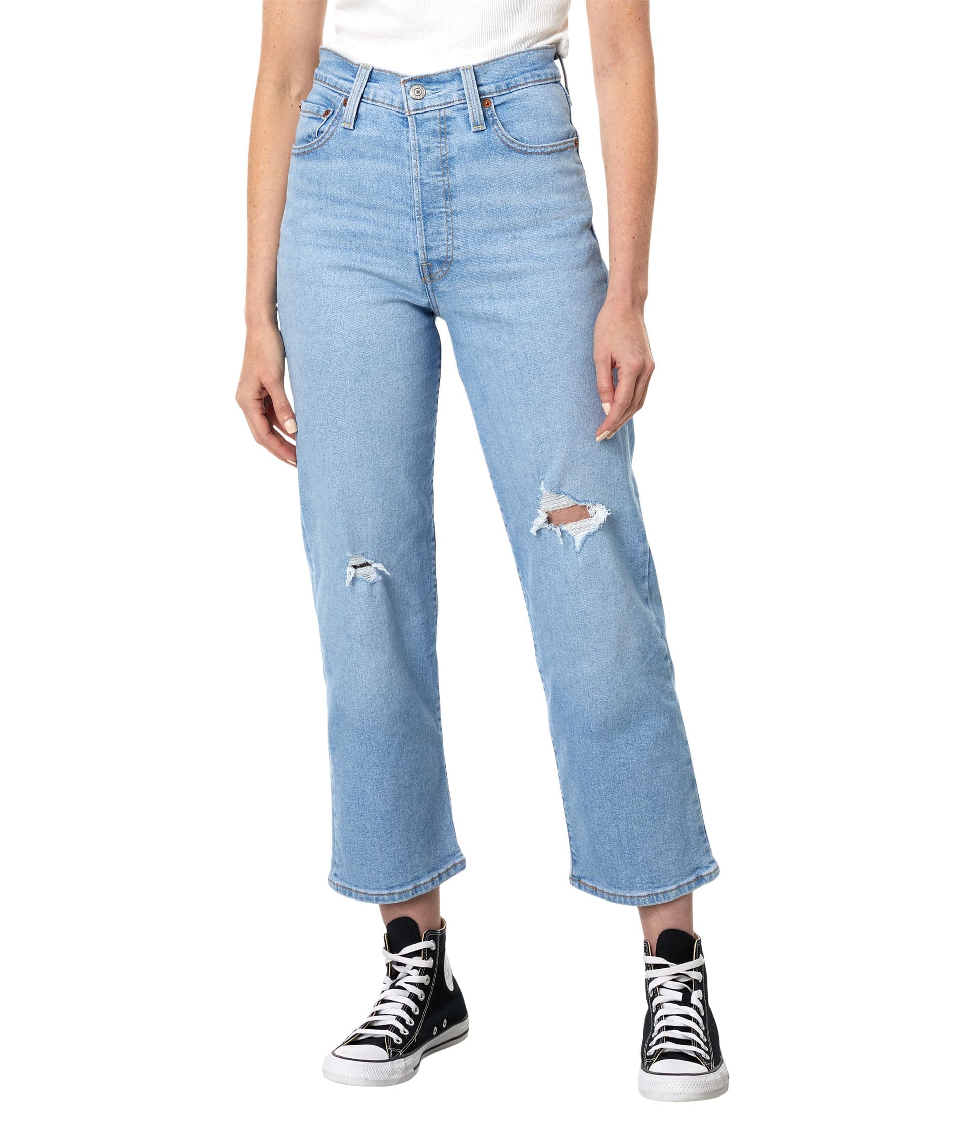 Levi's Women's Ribcage Straight Ankle Jeans - High Waist Slim Fit Denim Pants for Casual Wear & Everyday Outfits