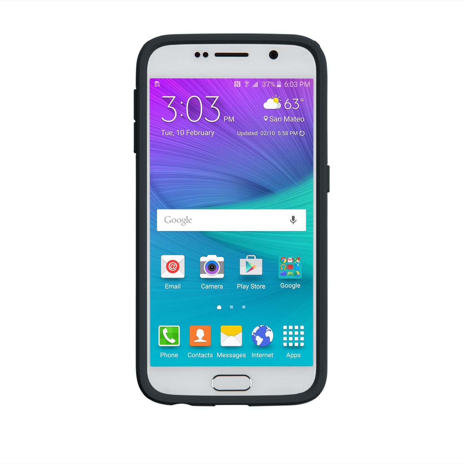 Speck CandyShell Case for Samsung Galaxy S6 - Durable Protective Phone Cover with Frustration-Free Packaging (White/Charcoal Grey) - Perfect for Everyday Use, Work & Travel