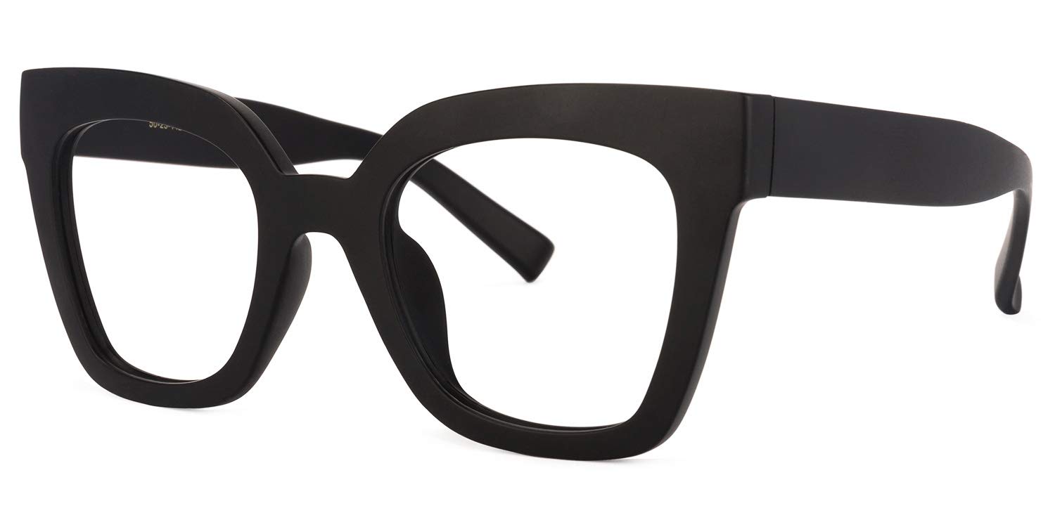 Zeelool Trendy Rectangle Blue Light Blocking Glasses for Women | TR90 Lightweight Eyewear | Computer & Gaming Glasses | VFT0269-03 Black Frame with Clear Lens | Perfect for Office Work & Digital Screen Use