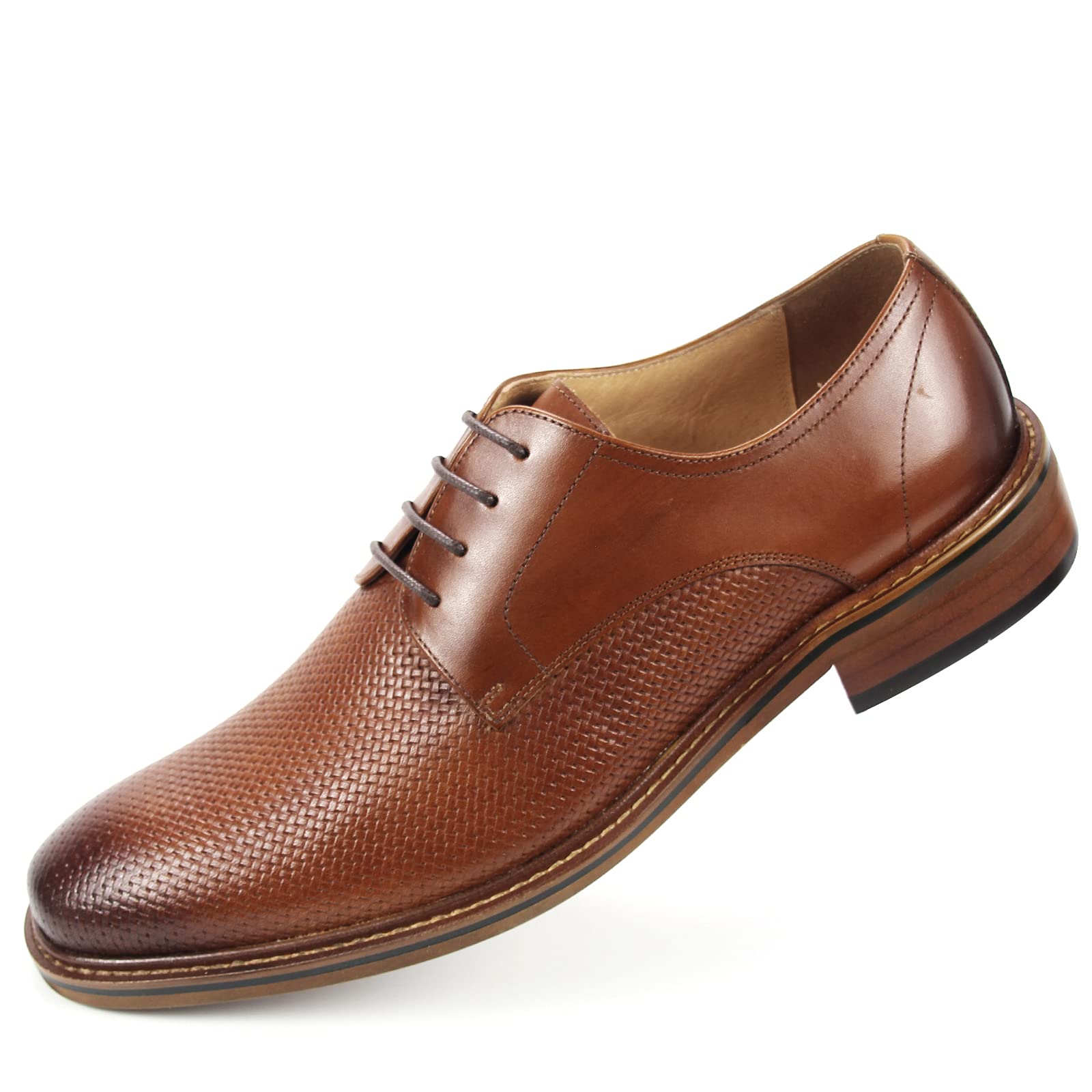 RITIZEN Men's Oxford Dress Shoes - Classic Lace-Up Formal Shoes for Business, Wedding & Office - Premium Leather Comfortable Dress Shoes for Men
