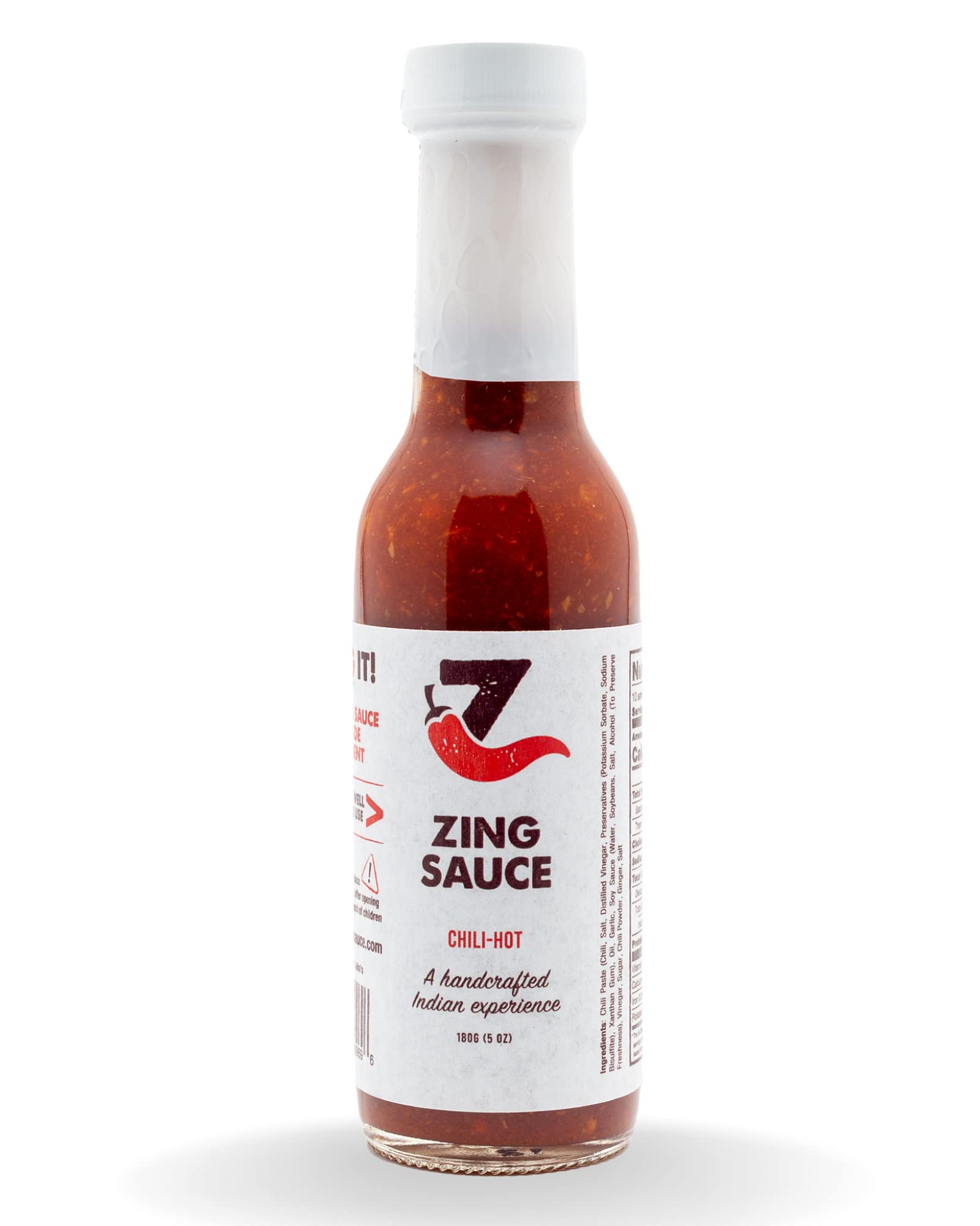 Zing Hot Sambal Oelek Chili Garlic Sauce - Spicy Chili Crisp Indian Sauce (5 oz) | Vegan Red Asian Chili Paste for Marinades, Stir-Fry, Noodles & Dipping | Perfect for Asian Cuisine, BBQ & Cooking