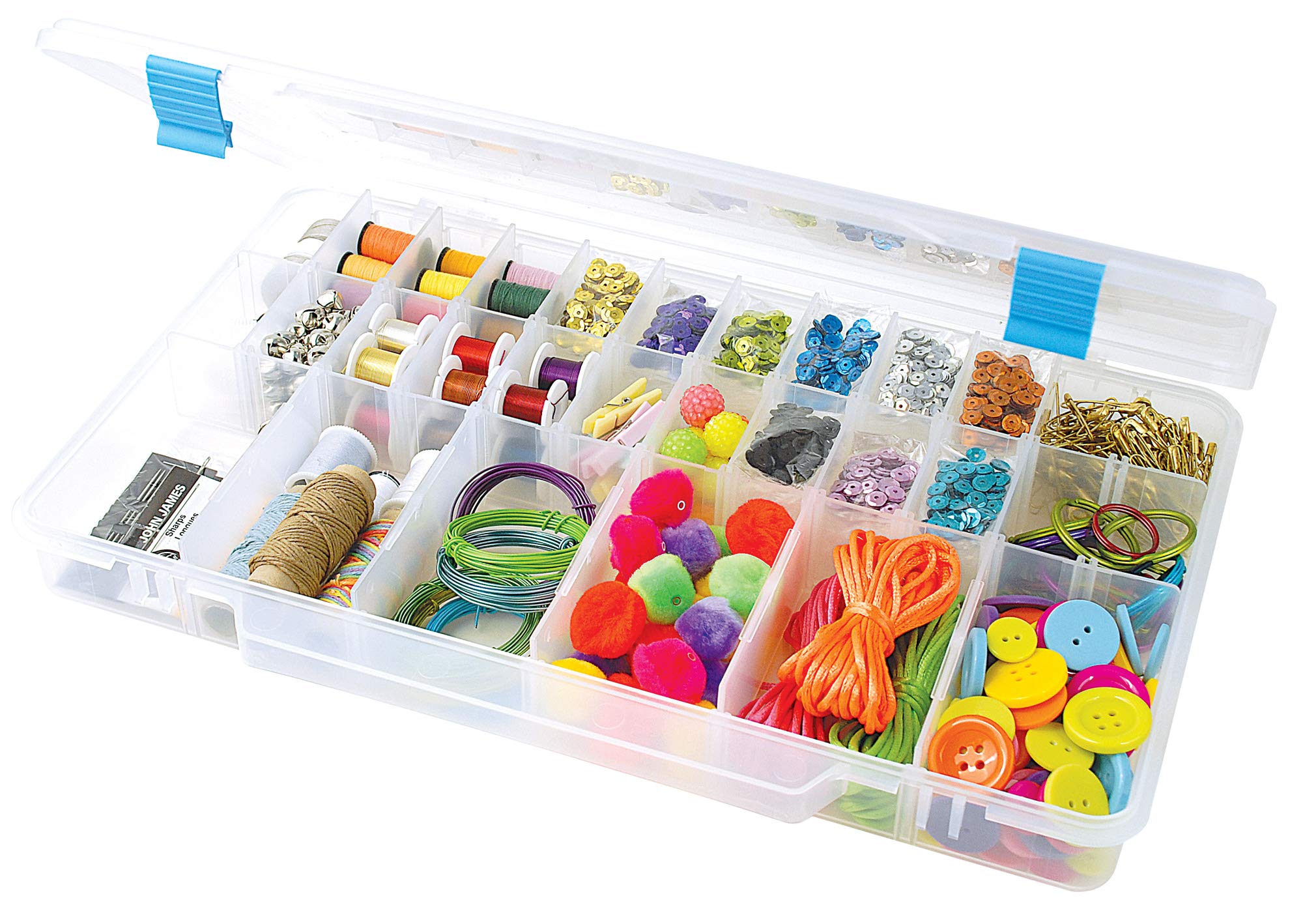 The Beadery Large Clear Utility Box - Organize Beads, Crafts & DIY Supplies | Perfect for Jewelry Making, Scrapbooking & Art Storage