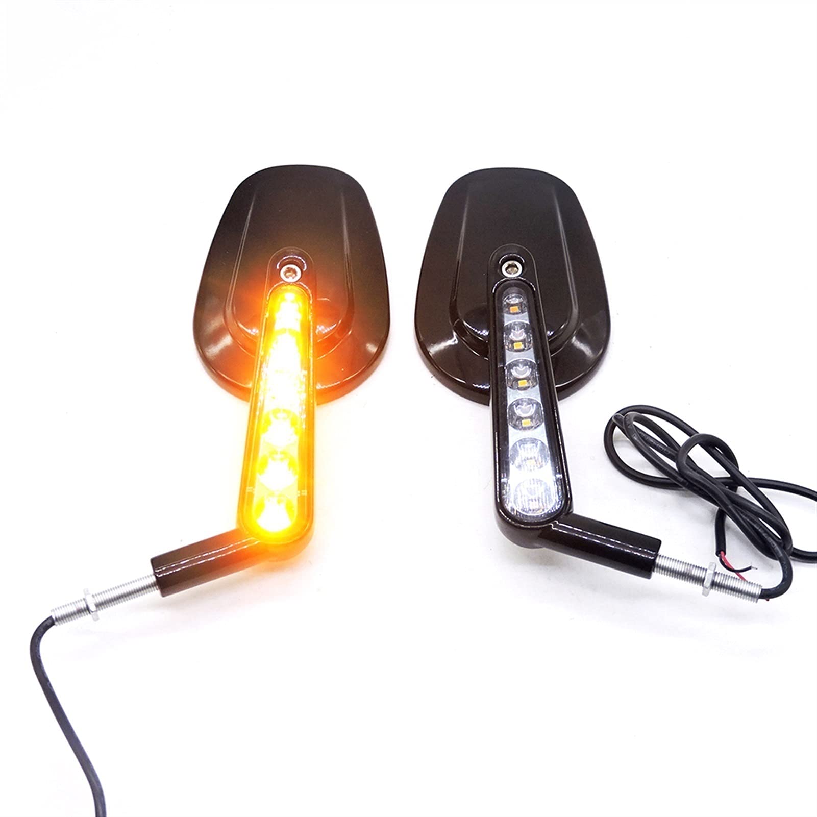 Harley V-Rod VRSCF 2009-2017 Motorcycle Mirrors with LED Turn Signals - Black Rear View Mirrors for Enhanced Safety & Style - Perfect for Night Riding & Urban Commuting