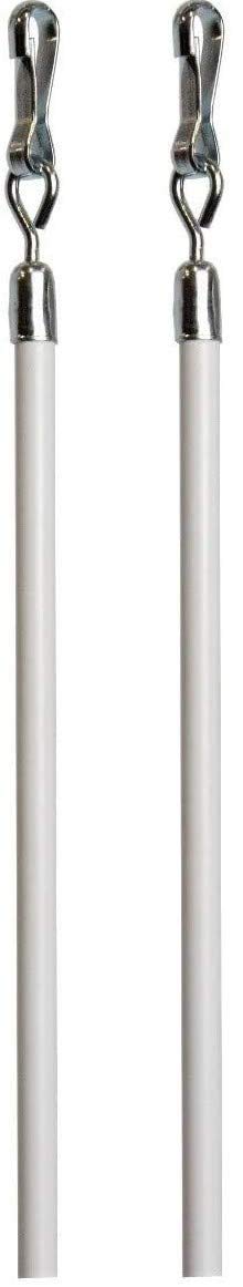 Universal White Drapery Pull Rod - 30 Inch Curtain Wand (2 Pack) for Easy Opening & Closing - Perfect for Living Room, Bedroom & Office Windows