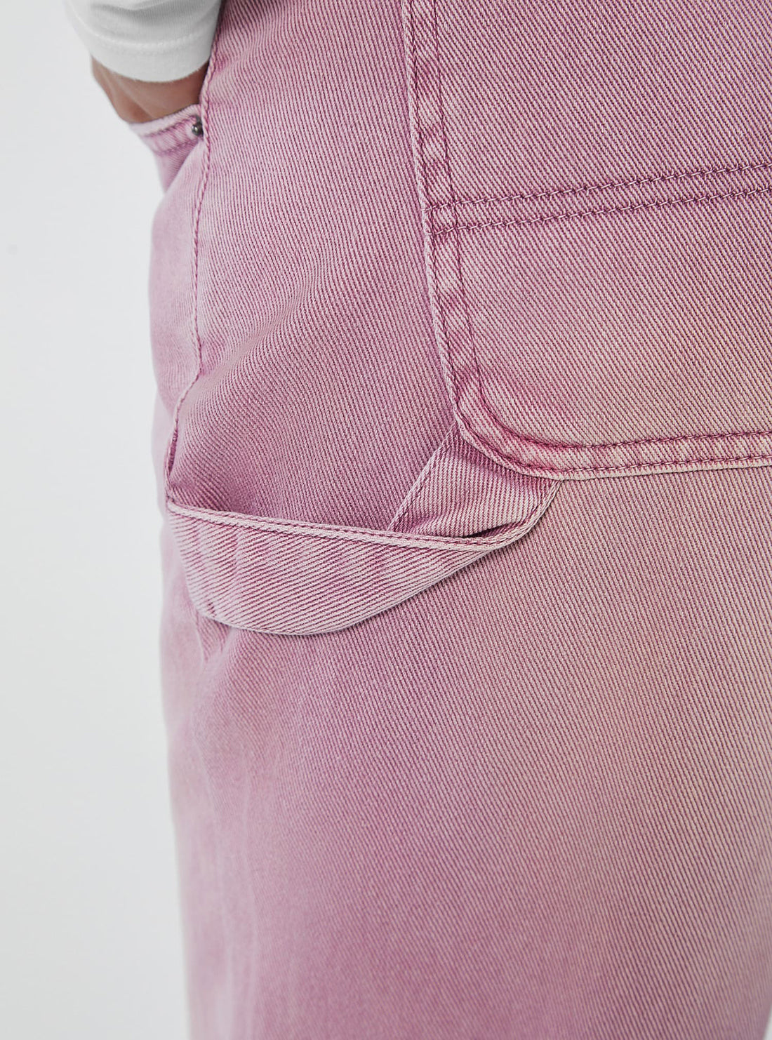 Guess Originals Pink Overdye Carpenter Pants for Women - Vintage Distressed Denim Jeans - Casual Streetwear & Everyday Wear