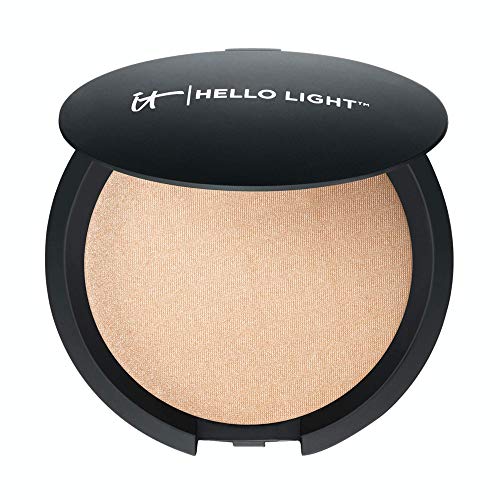 IT Cosmetics Hello Light Powder Illuminizer - Luminous Face Powder for Radiant Glow | Perfect for Highlighting & Brightening Skin (Daytime Wear, Night Out Makeup)