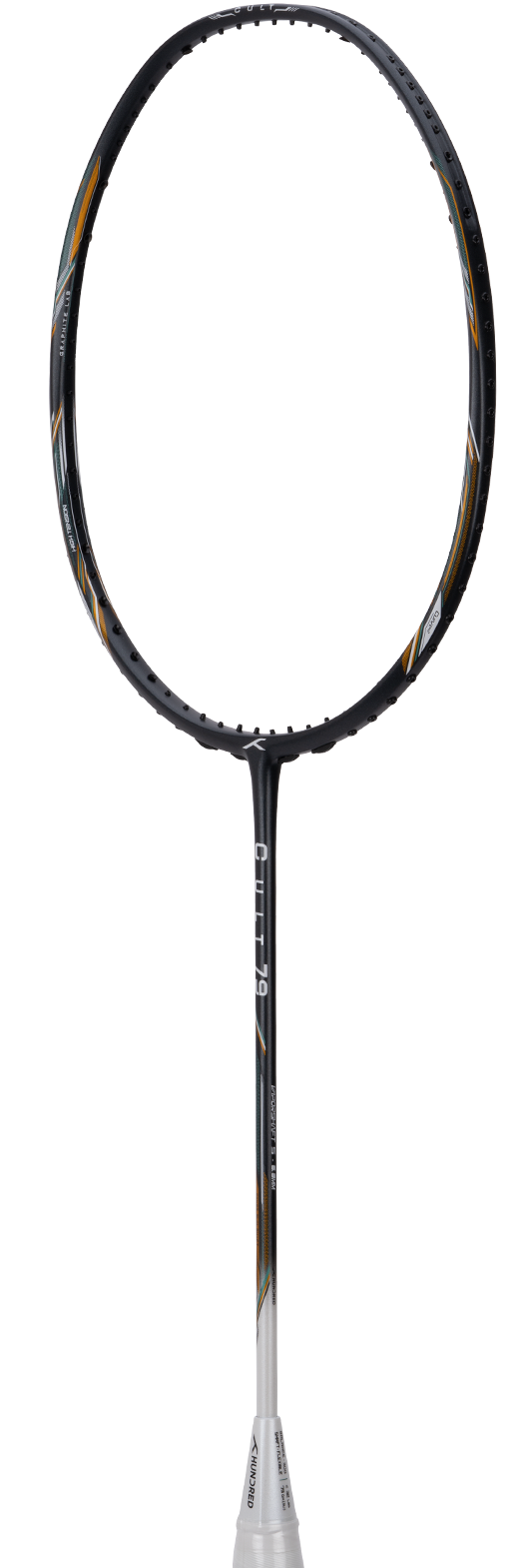HNDRD Cult 79 Professional Badminton Racket - Pre-Strung Carbon Fiber Shuttlecock Racket for Adults & Teens - Perfect for Tournaments, Training & Backyard Games