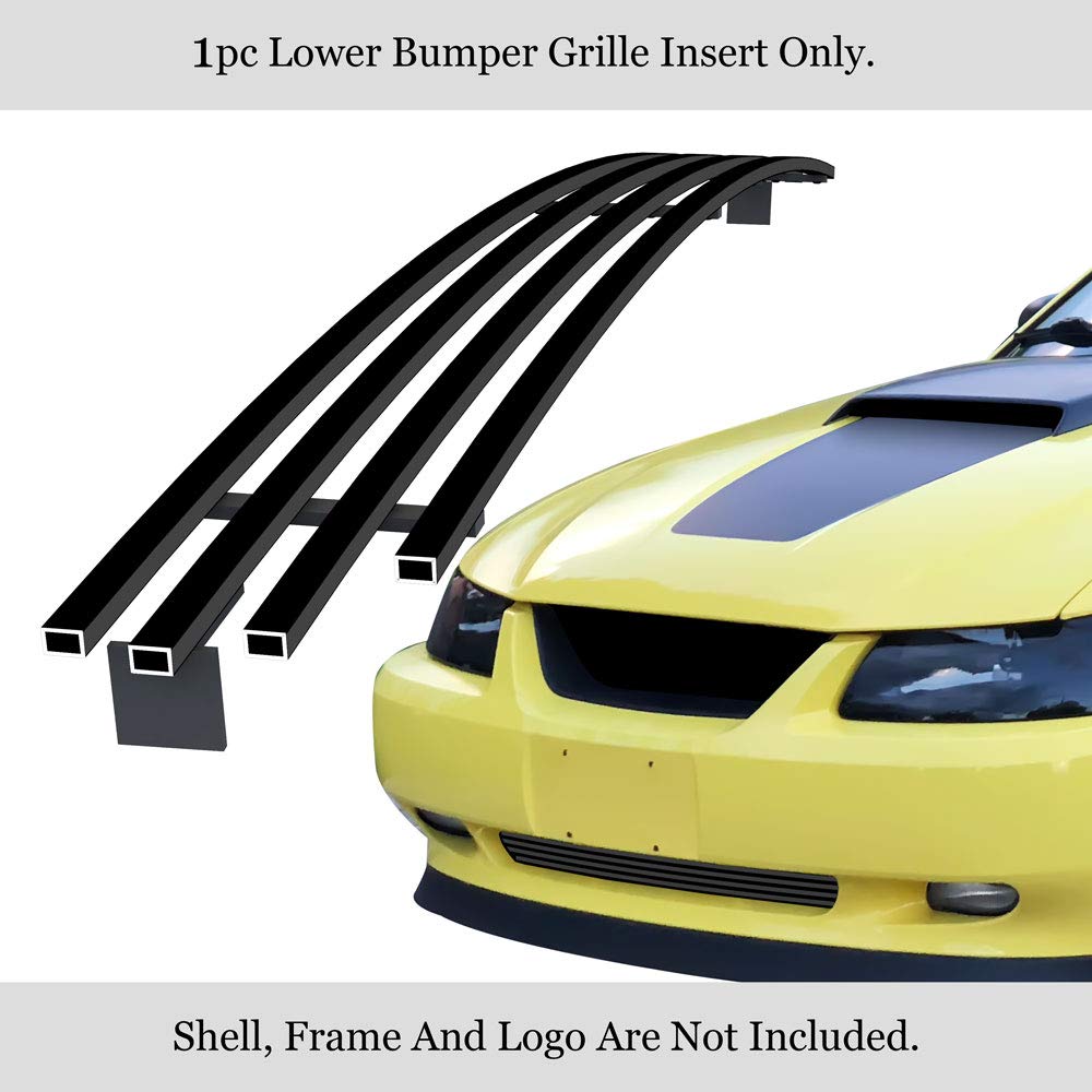 APS Black Billet Front Grille Insert Compatible with Ford Mustang 1999-2004 - Lower Bumper Replacement - F86010H - Upgrade Your Mustang's Style for Car Shows & Street Performance