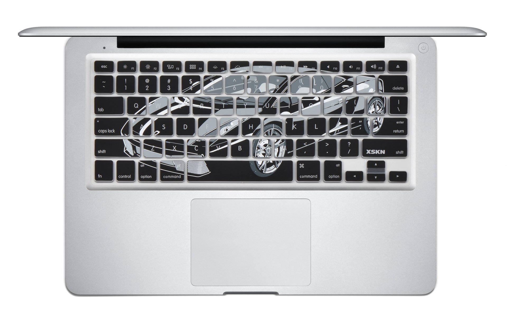 XSKN Silicone Keyboard Cover for MacBook Pro/Air 13 15 17 Inch - Laptop Keyboard Protector Skin (Sports Car Design) | Perfect for Work, Travel & Gaming
