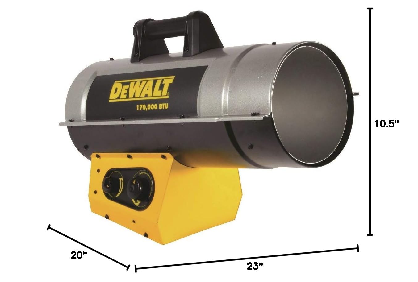 DEWALT F340730 Propane Forced Air Heater 125,000-170,000 BTU - Portable Construction Heater for Job Sites, Garages & Outdoor Workspaces