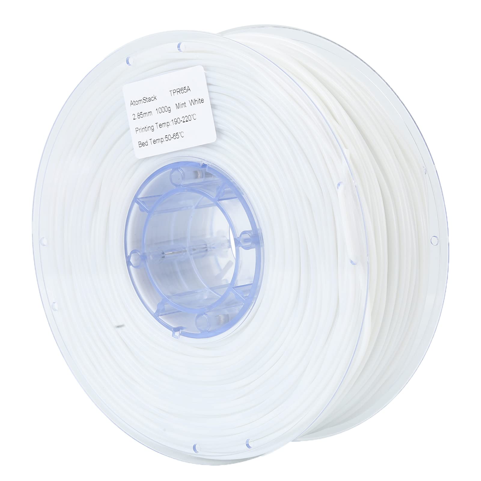 2.85mm TPR 3D Printer Filament - 1kg Spool with Large Bobbin Core - Premium Flexible Filament for Cambrian Pro 3D Printers (White) - Perfect for Cosplay Props, Phone Cases & Wearable 3D Prints