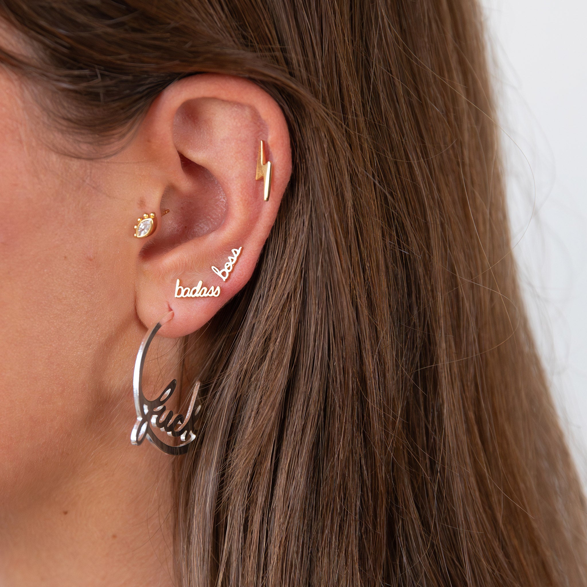 Lightning Bolt Stud Earrings for Women - Dainty Gold/Silver Punk Rock Jewelry - Perfect for Parties, Concerts & Everyday Wear