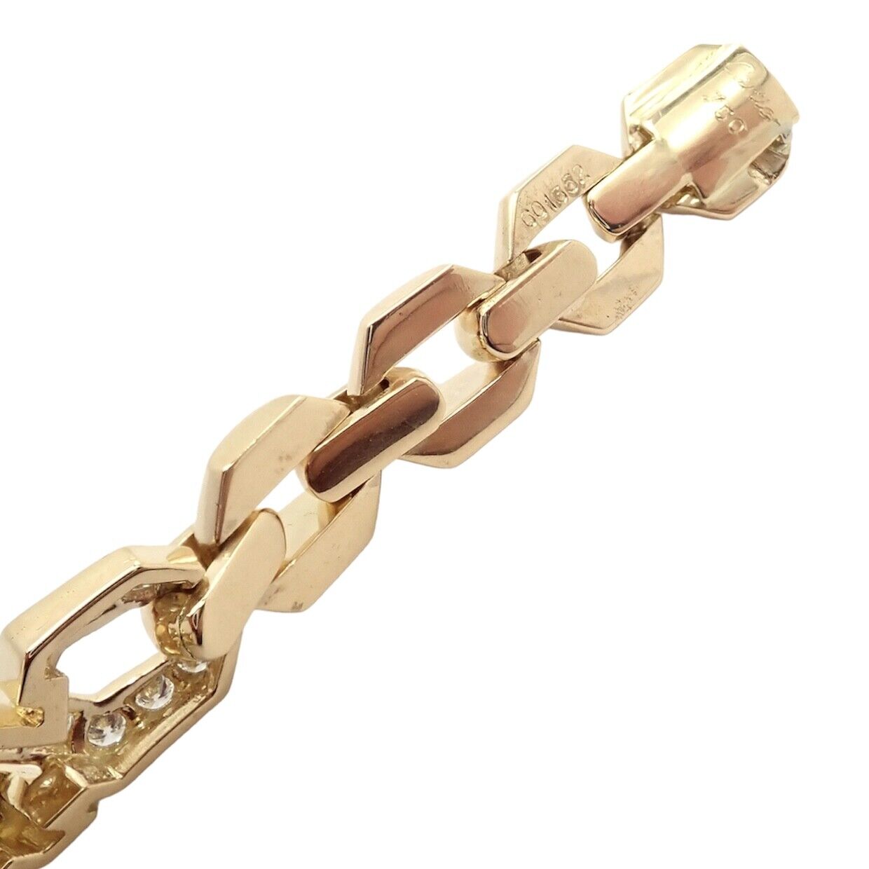 Authentic Cartier Vintage Fox Trot 18k Yellow Gold Diamond Necklace from 1980s - Luxury Jewelry Gift for Women, Perfect for Weddings & Special Occasions