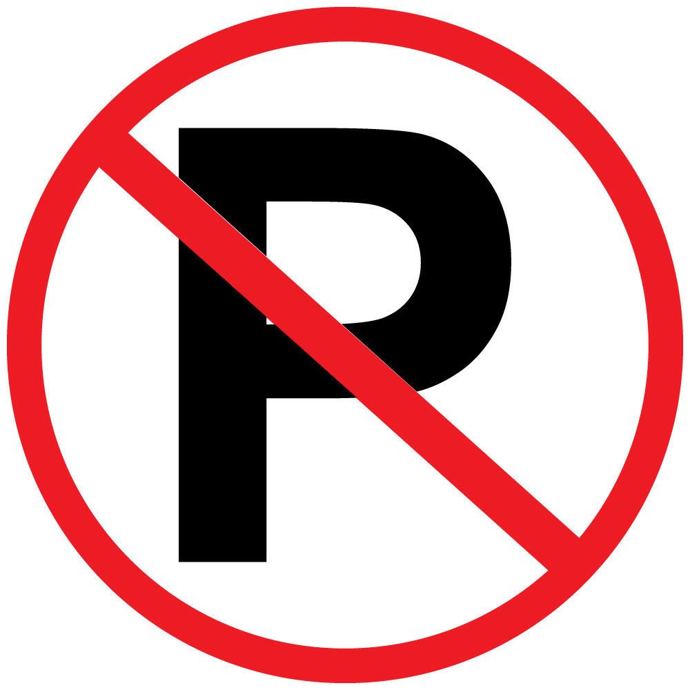 No Parking Sign Sticker Decal - 8 Inch Red & Black Vinyl Decal for Cars, Trucks, Windows - Perfect for Parking Enforcement, Private Property, Driveway Protection