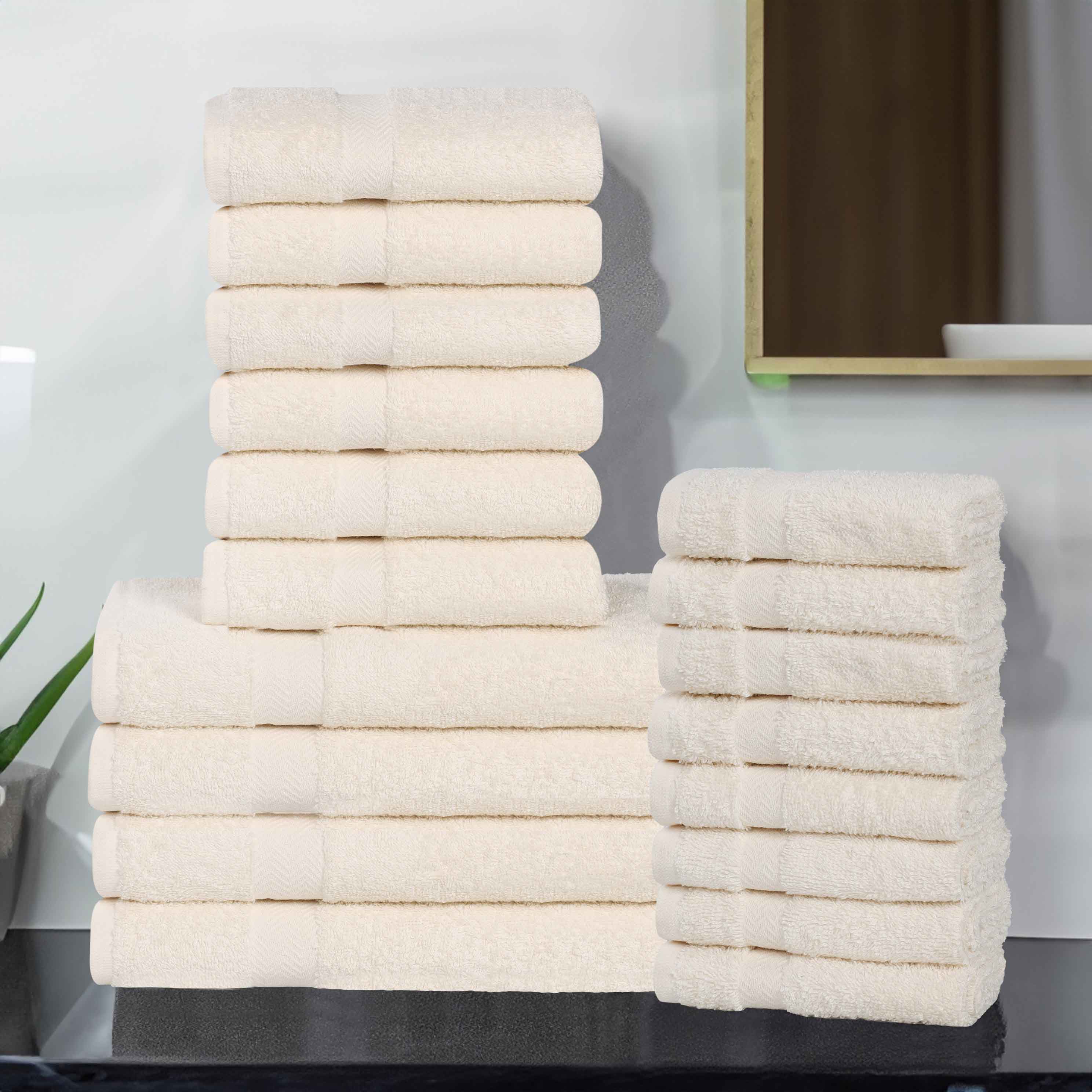 Franklin Eco-Friendly 18-Piece Cotton Towel Set | Soft & Absorbent Bath & Beach Towels for Home, Gym & Travel
