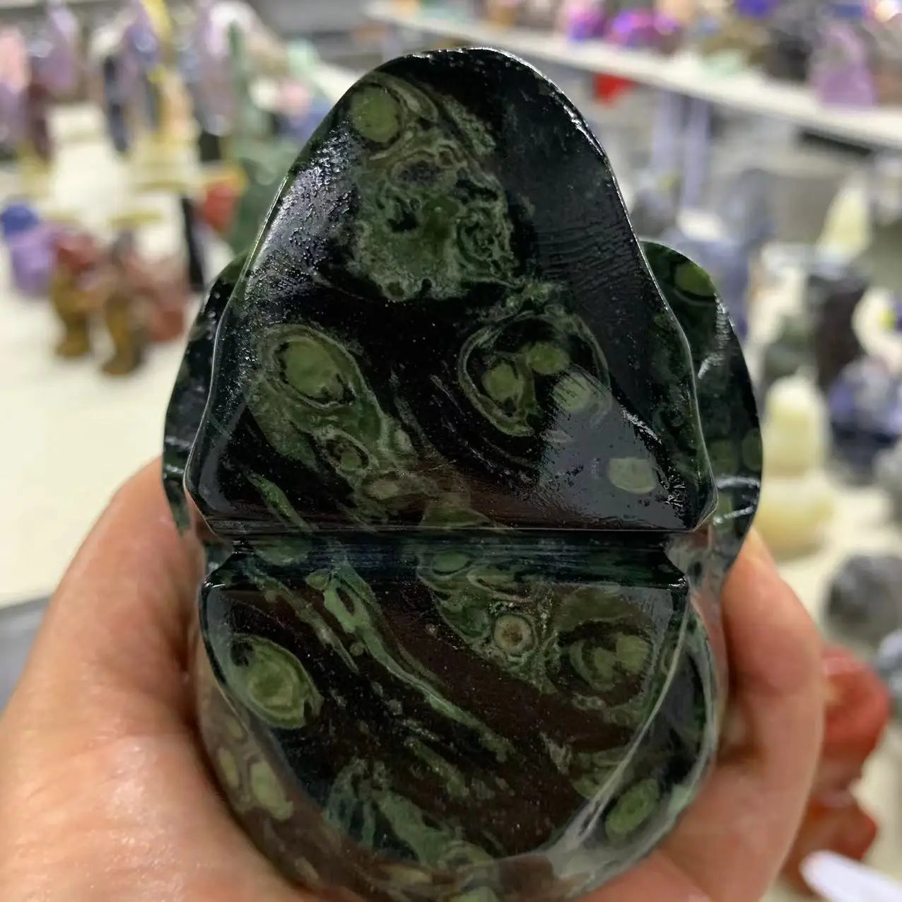 Natural Peacock Eye Quartz Crystal Skull - Hand Carved Healing Stone for Reiki, Meditation & Spiritual Decor | Unique Home & Office Decoration